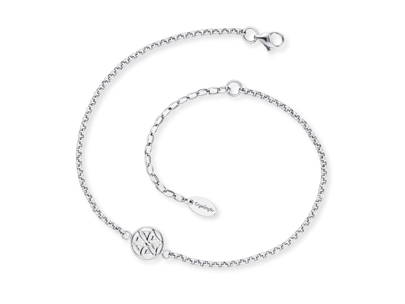 Engelsrufer ERFS-LILLIFL LEBENSBAUM Fußkettchen - Edelstahl 22 cm Edelstahl Fußkettchen von Engelsrufer mit einem Lebensbaum-Anhänger, eine filigrane Kette von 22 cm Länge, modernes Design, ideal für jeden Anlass, glänzende Oberfläche.