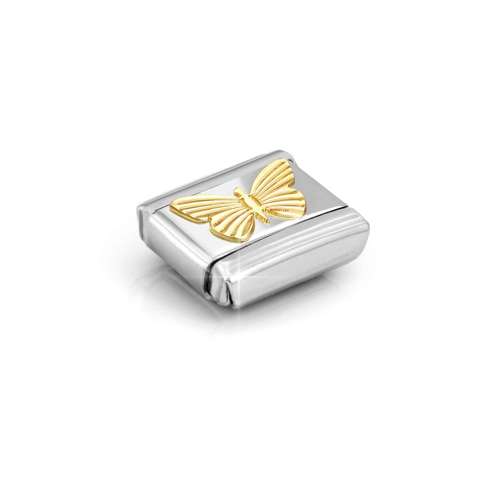 Nomination Composable Classic Charm Schmetterling - Edelstahl, Gold 750 Gelbgold, diamantiert – Ansicht 4