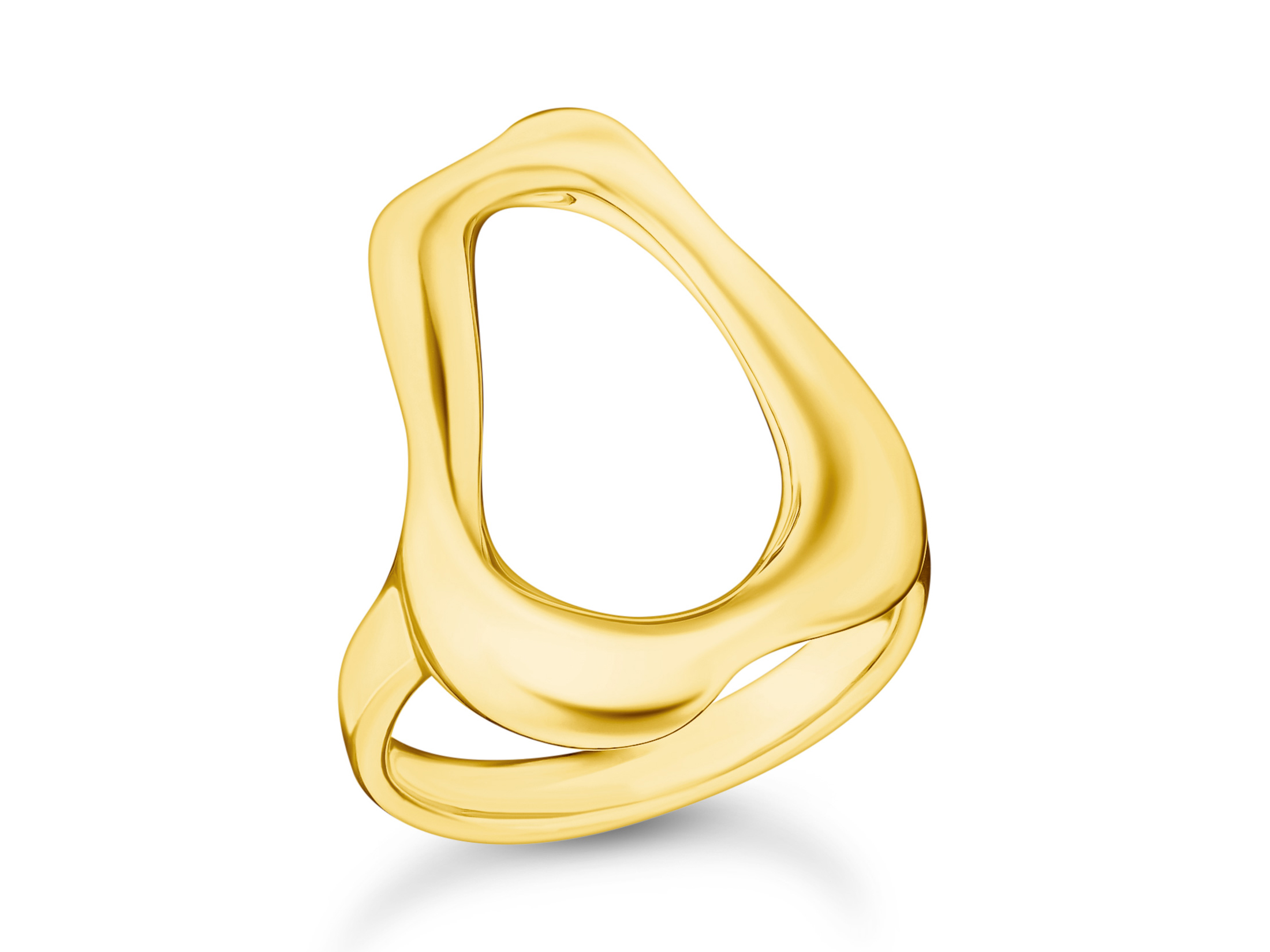 Thomas Sabo Ring TR2486-413-39-50 in vergoldetem Silber, mit fließendem Design und modernem Look, ideal für elegante Anlässe, Größe 50, neu und stylisch.