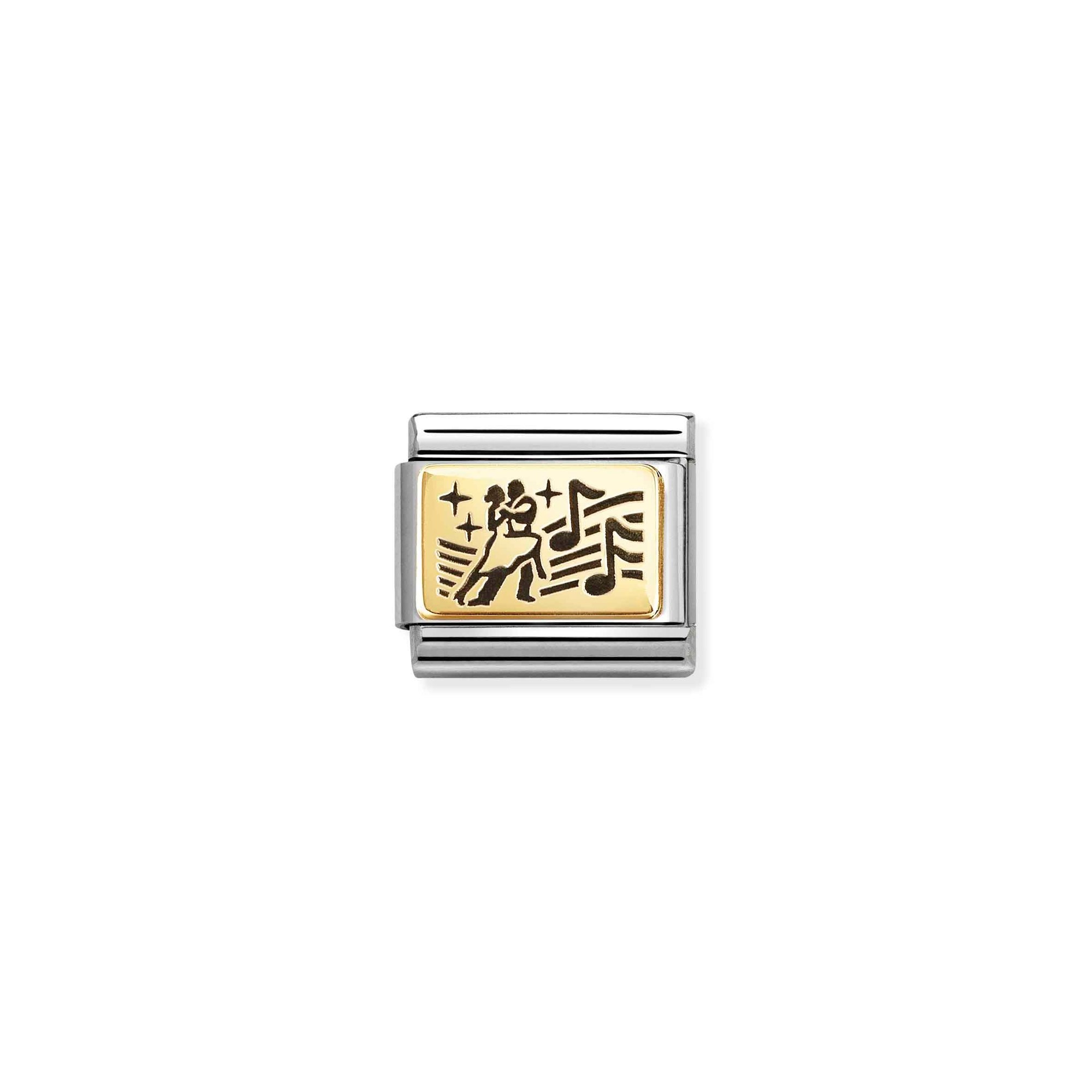 Nomination Composable Classic Charm Tanzpaar - Edelstahl, Gold 750 Gelbgold, Emaille – Ansicht 2