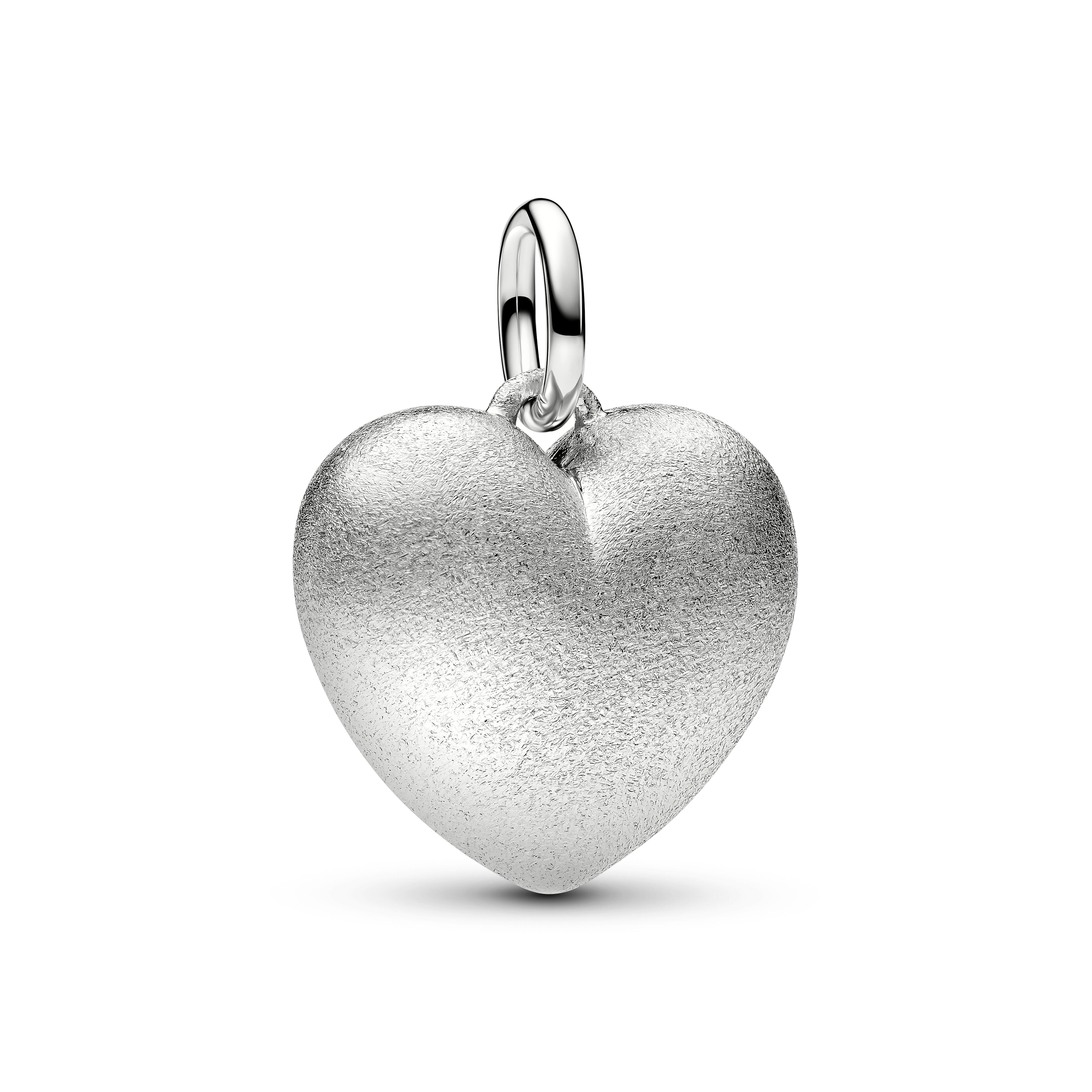 Pandora Moments - Hänge-Charm Herz gewölbt romantisch - platiniert - 734908C00