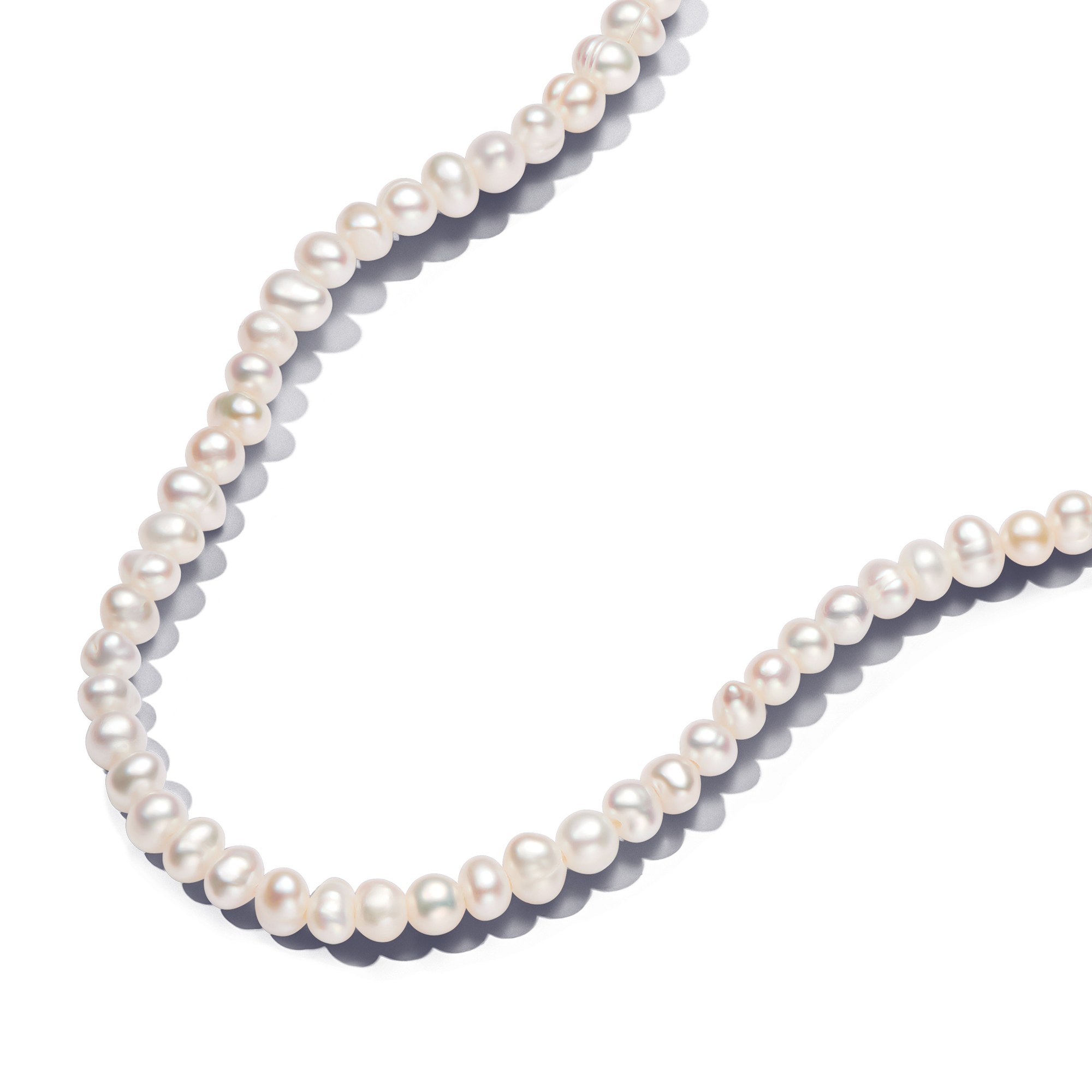 Pandora ESSENCE 45 cm Zuchtperlen Collier-Halskette - dezent - Gelbgold verg. - Zuchtperle Weiß