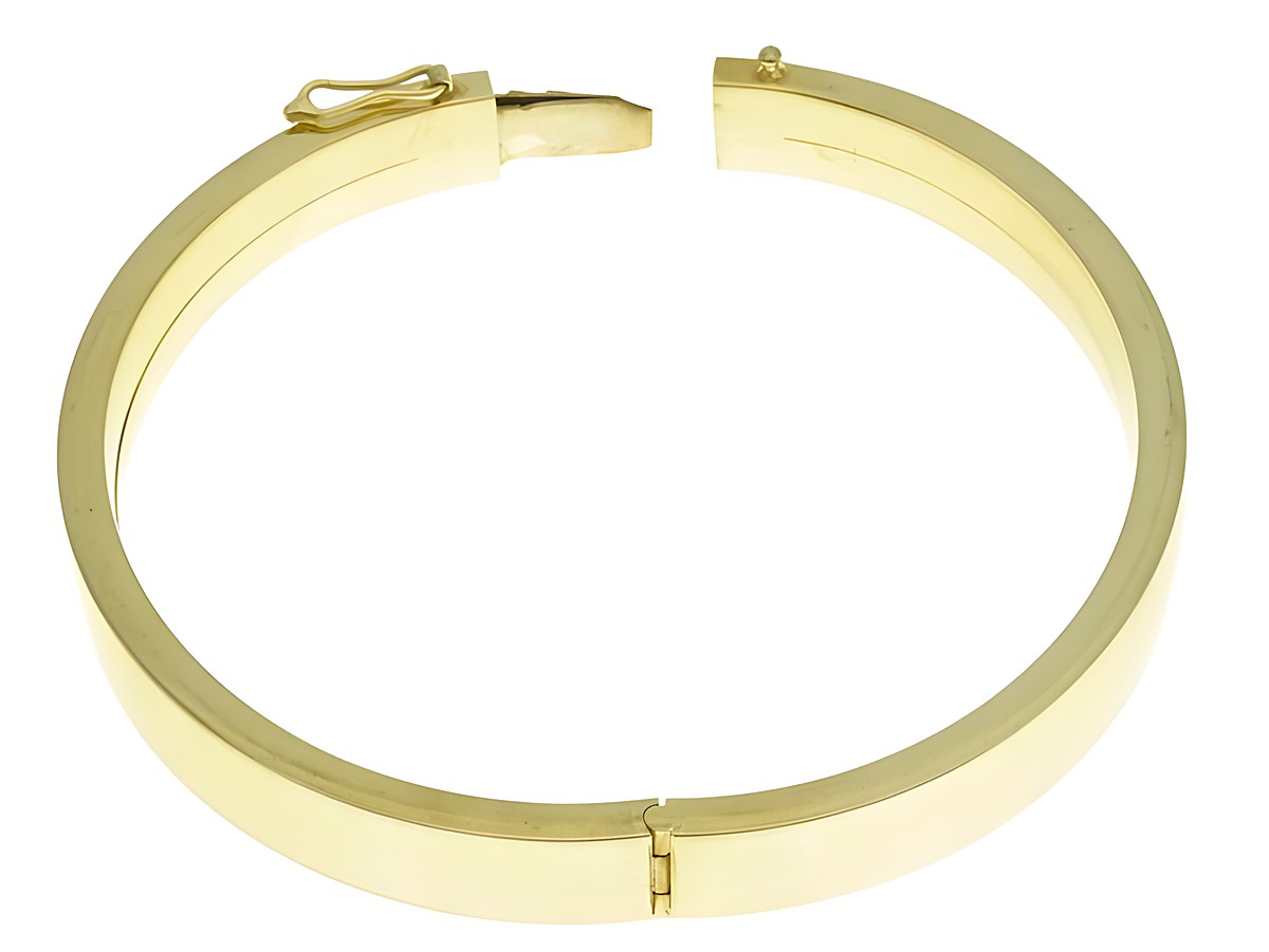 Armreifen schlicht in Gold 333 mit einem Durchmesser von 18 cm, klassisches Design, hergestellt von Juwelier Harnisch, ideal für jeden Anlass. Gold Armreifen mit eleganter Ausstrahlung.