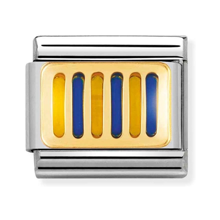 Nomination Composable Classic Charm Flaggenalphabet G - Edelstahl, Gold 750 Gelbgold, Emaille
