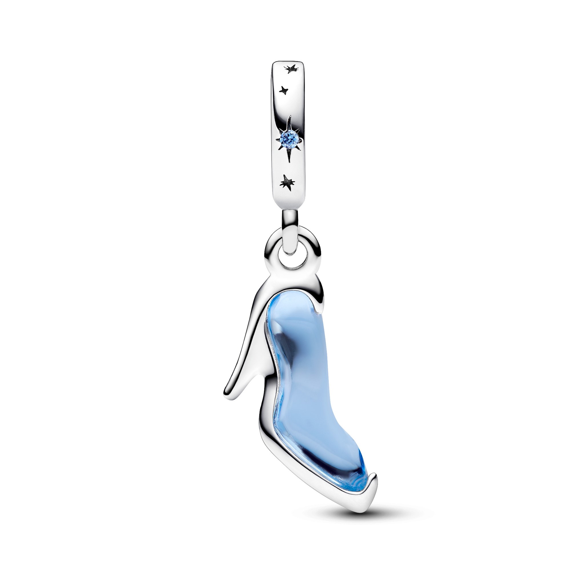Pandora Disney Cinderellas Glasschuh Charm-Anhänger - Sterling Silber - Zirkonia Blau Ansicht 2 – Ansicht 2