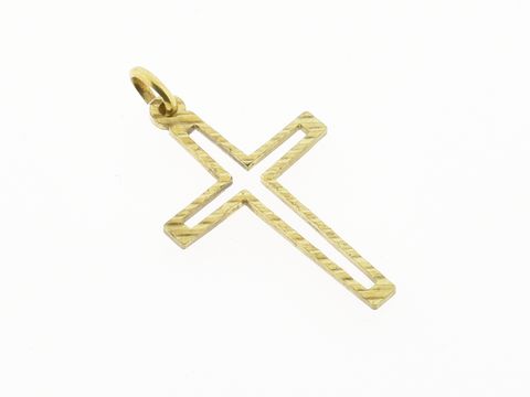 Gold Anhänger Kreuz 333 Gold fein Hersteller Juwelier Harnisch klassisch eleganter Schmuck für besondere Anlässe.