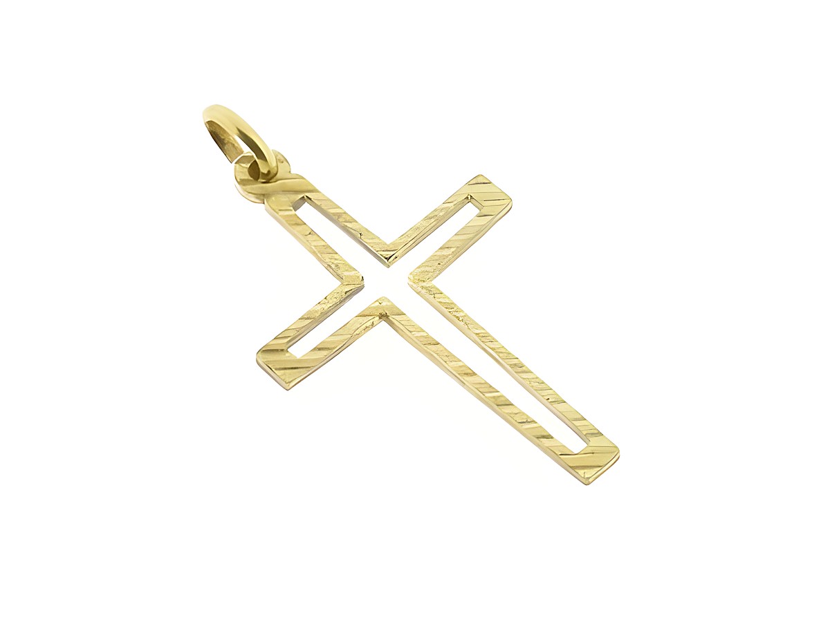 Gold Anhänger Kreuz 333 Gold fein Hersteller Juwelier Harnisch klassisch eleganter Schmuck für besondere Anlässe.