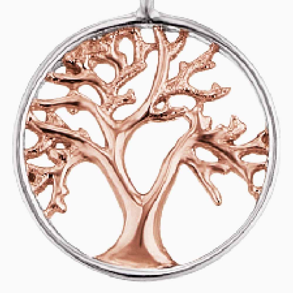 Engelsrufer LEBENSBAUM Kette Bicolor - Roségold vergoldet auf Silber 12 mm 40cm – Ansicht 3