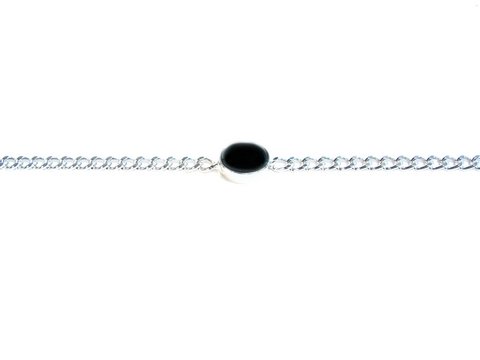 Silber Designer Armband 19cm x 7mm mit echtem Onyx, Hersteller Juwelier Harnisch, elegantes und zeitloses Design, perfekt als Ergänzung für jeden Anlass.