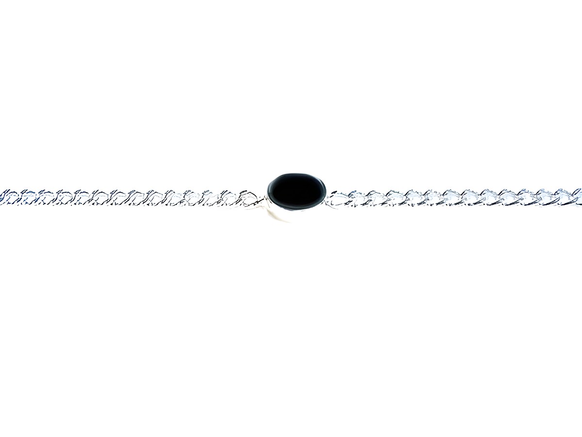 Silber Designer Armband 19cm x 7mm mit echtem Onyx, Hersteller Juwelier Harnisch, elegantes und zeitloses Design, perfekt als Ergänzung für jeden Anlass.