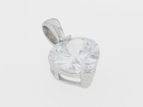 Silber Anhänger in Herzform, wundervoll gestaltet mit klarem Zirkonia, Hersteller: Juwelier Harnisch, Perlen & Steine. Ideal für eleganten Schmuckliebhaber.