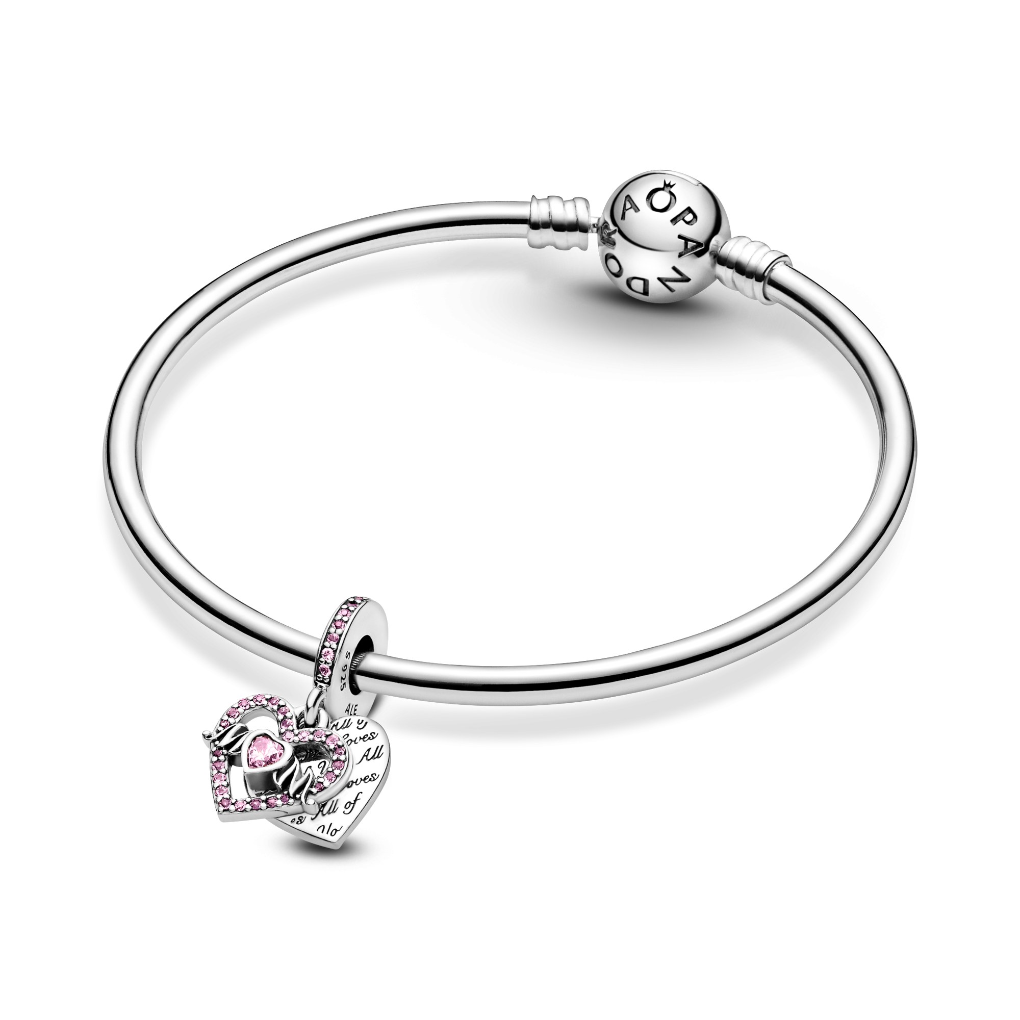 Pandora Silber Herz & Mama Charm baumelnd - Steinmix – Ansicht 5