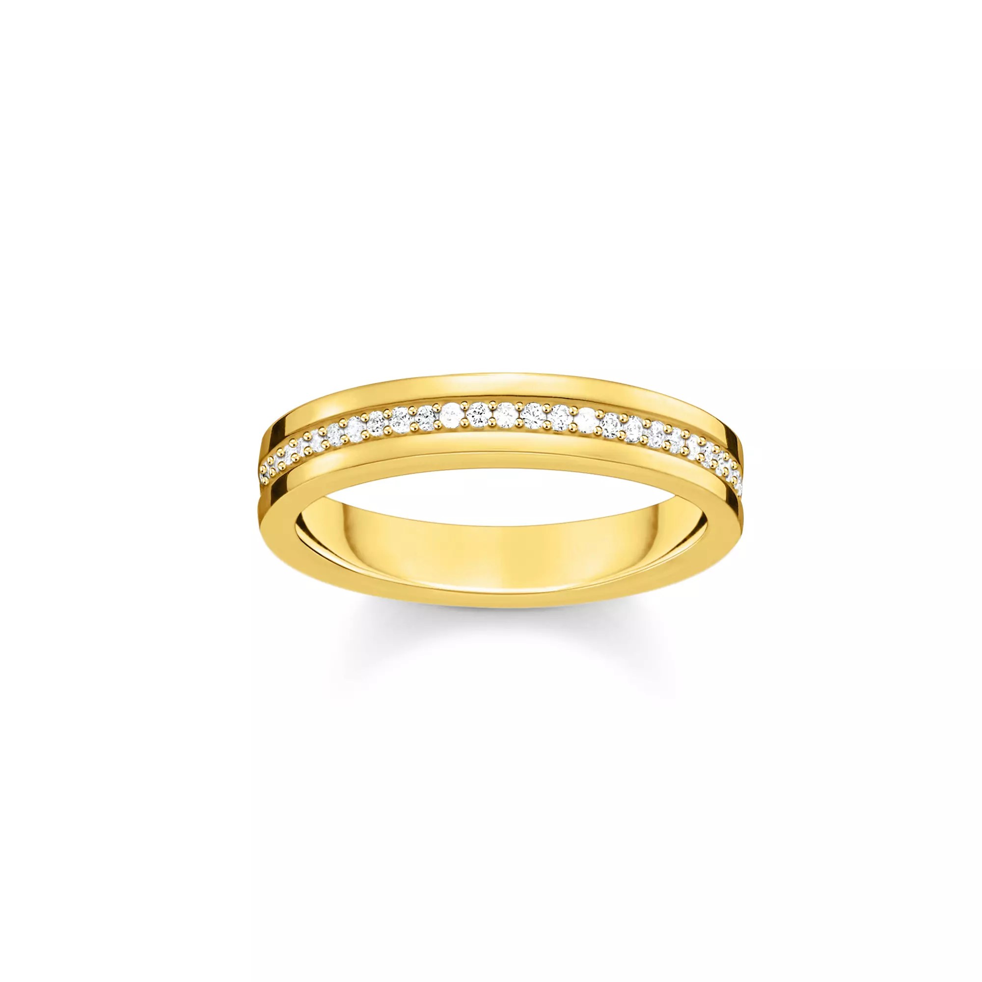 Thomas Sabo Ring - Silber verg. & Zirkonia - Weiß - Bandring