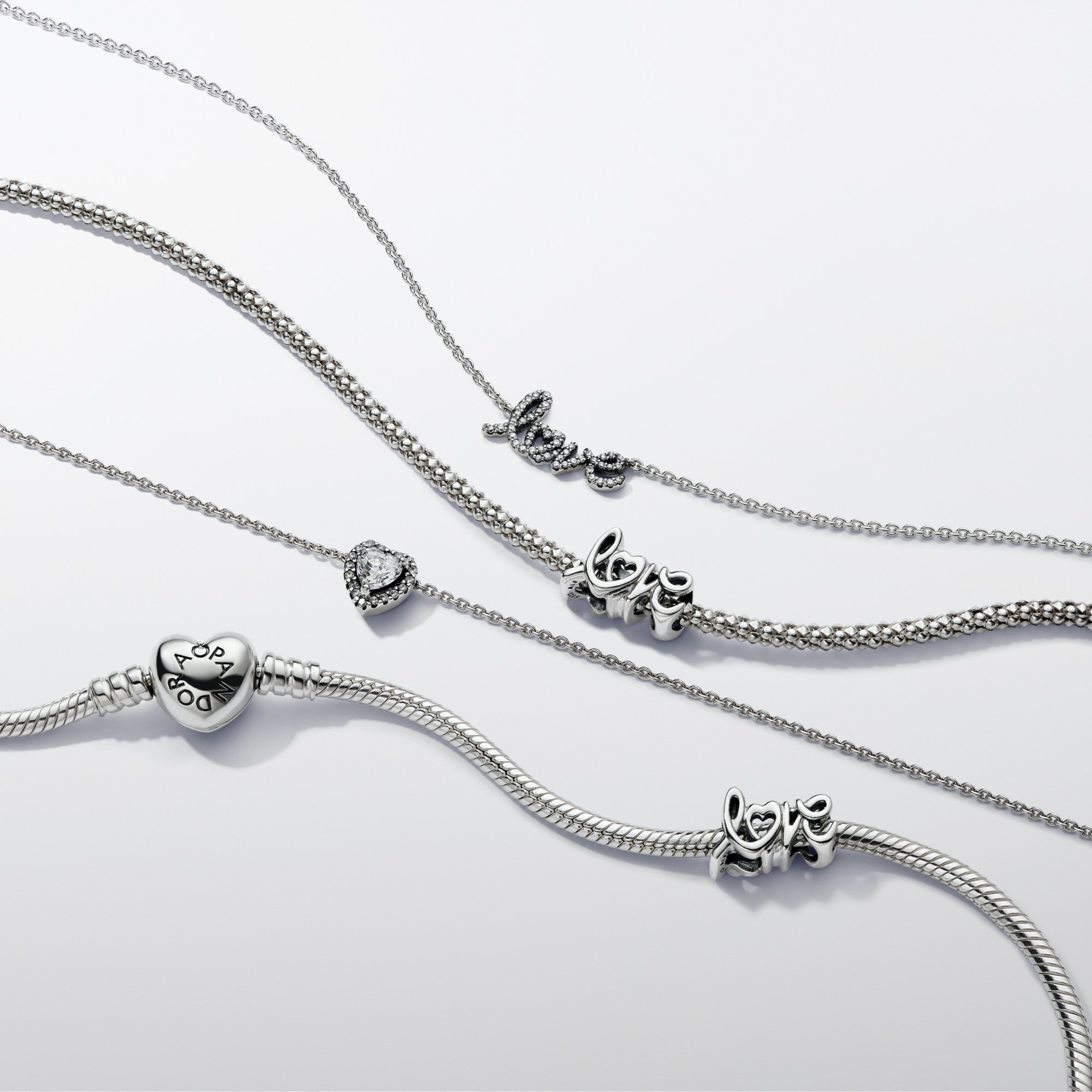 Pandora Heart - Herz Sterling Silber Collier + Zirkonia - 45 cm – Ansicht 4