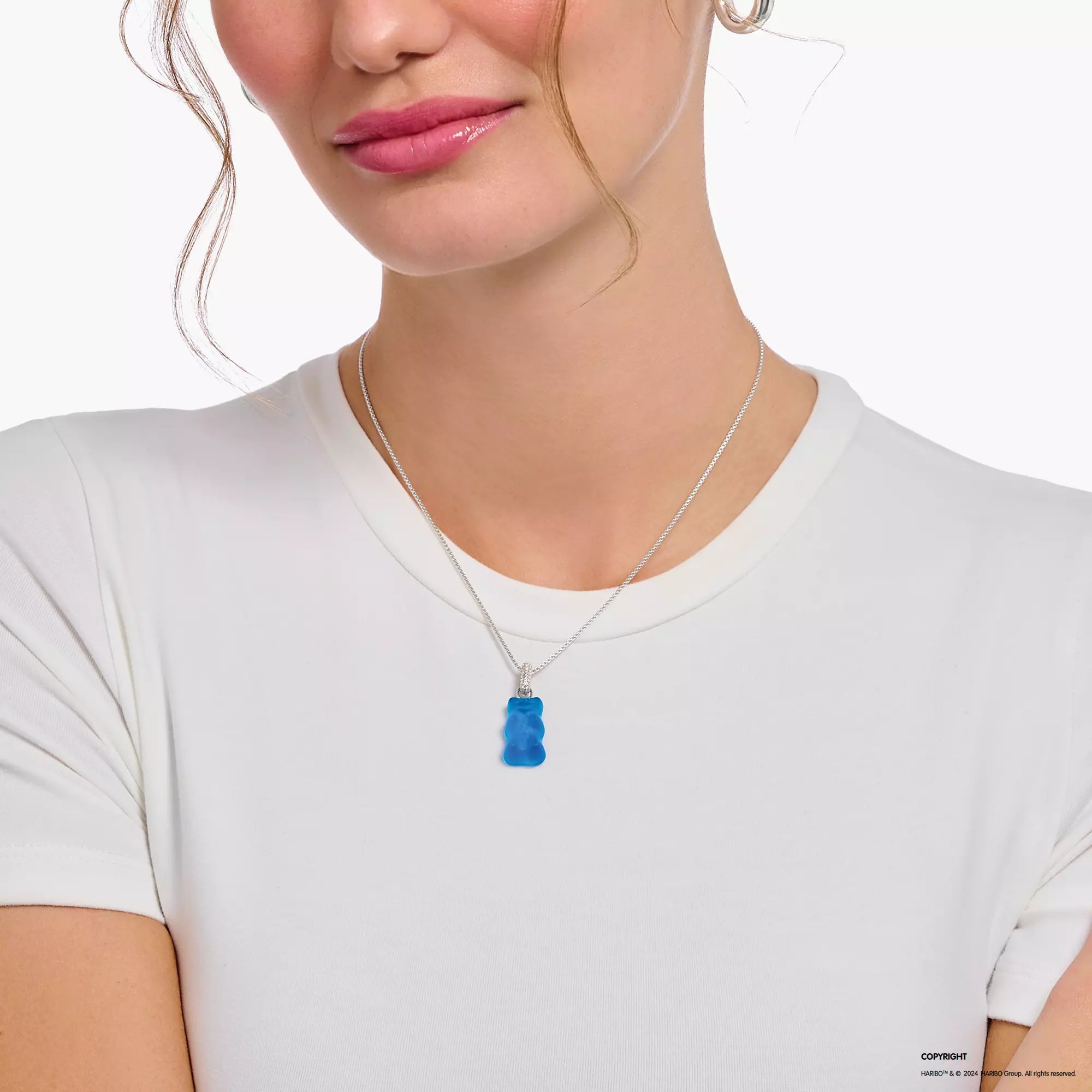 Thomas Sabo Anhänger - HARIBO - Großer Goldbär - Gummibärchen - Blau- Silber & Glas & Zirkonia - Blau – Ansicht 3