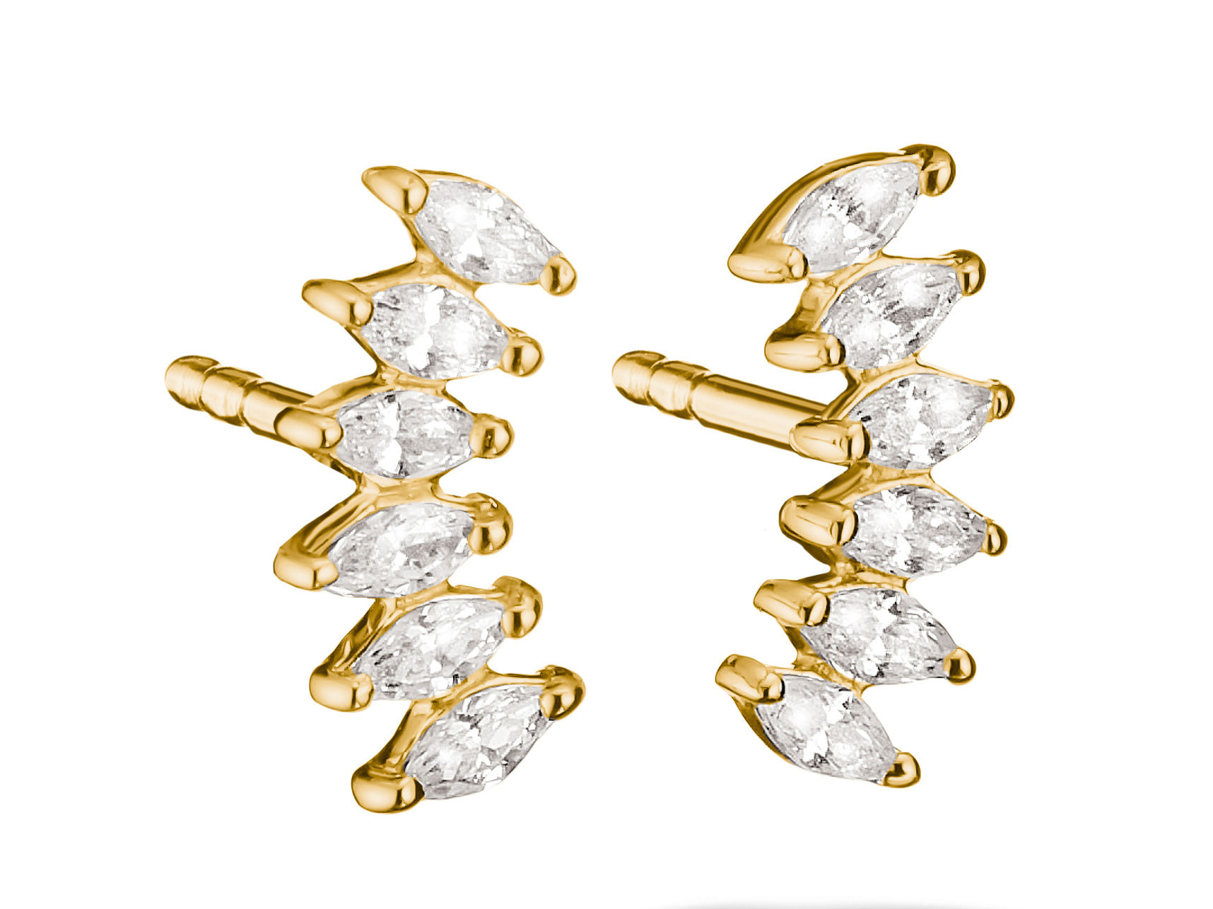 Thomas Sabo Ohrstecker mit weißem Zirkonia in vergoldetem Design und einer Breite von 5,2 mm, elegant und modern, perfekt für jeden Anlass. Hersteller: Thomas Sabo, Neuheiten.