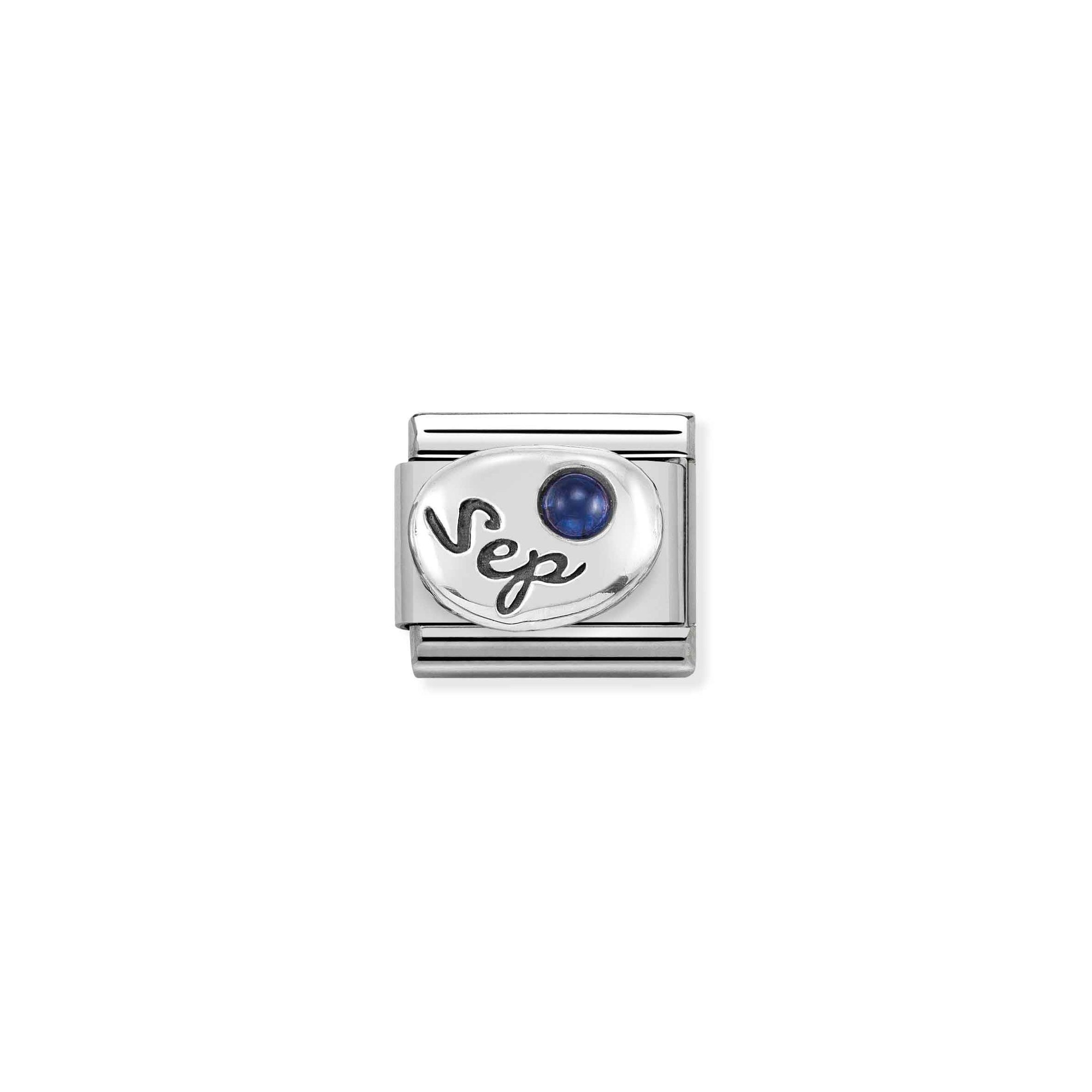 Nomination Composable Classic Charm Monatsstein September Saphir - Edelstahl, Sterling Silber