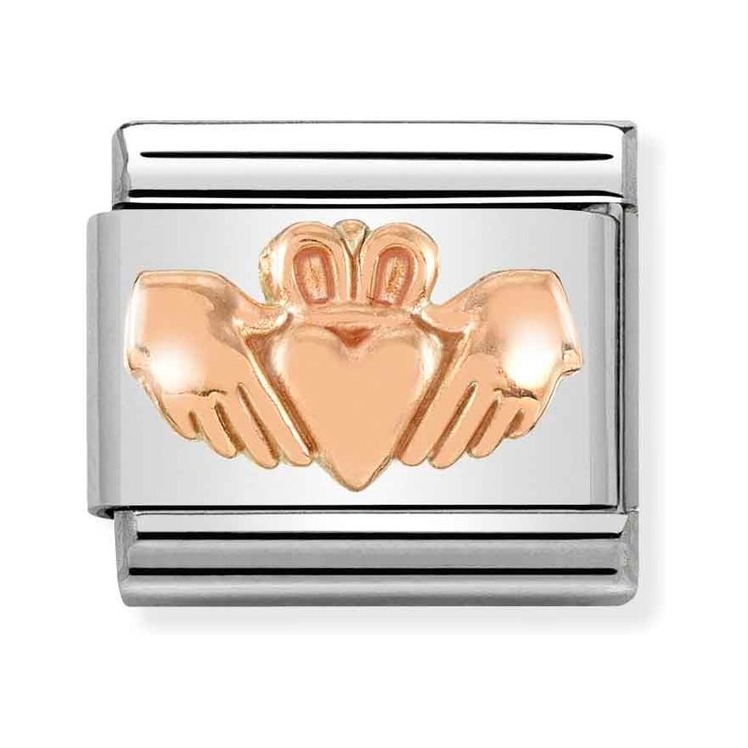 Nomination Composable Classic Charm Claddagh mit Herz - Edelstahl, roségoldfarben