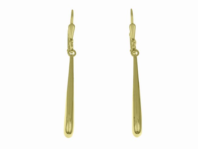 Ohrhänger Stäbchen Filigran aus Sterling Silber mit Gelbgold Vergoldung vom Hersteller Juwelier Harnisch, elegante und schlichte Gestaltung ohne Stein.