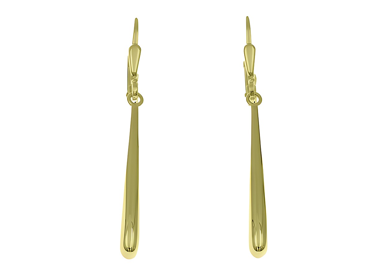 Ohrhänger Stäbchen Filigran aus Sterling Silber mit Gelbgold Vergoldung vom Hersteller Juwelier Harnisch, elegante und schlichte Gestaltung ohne Stein.