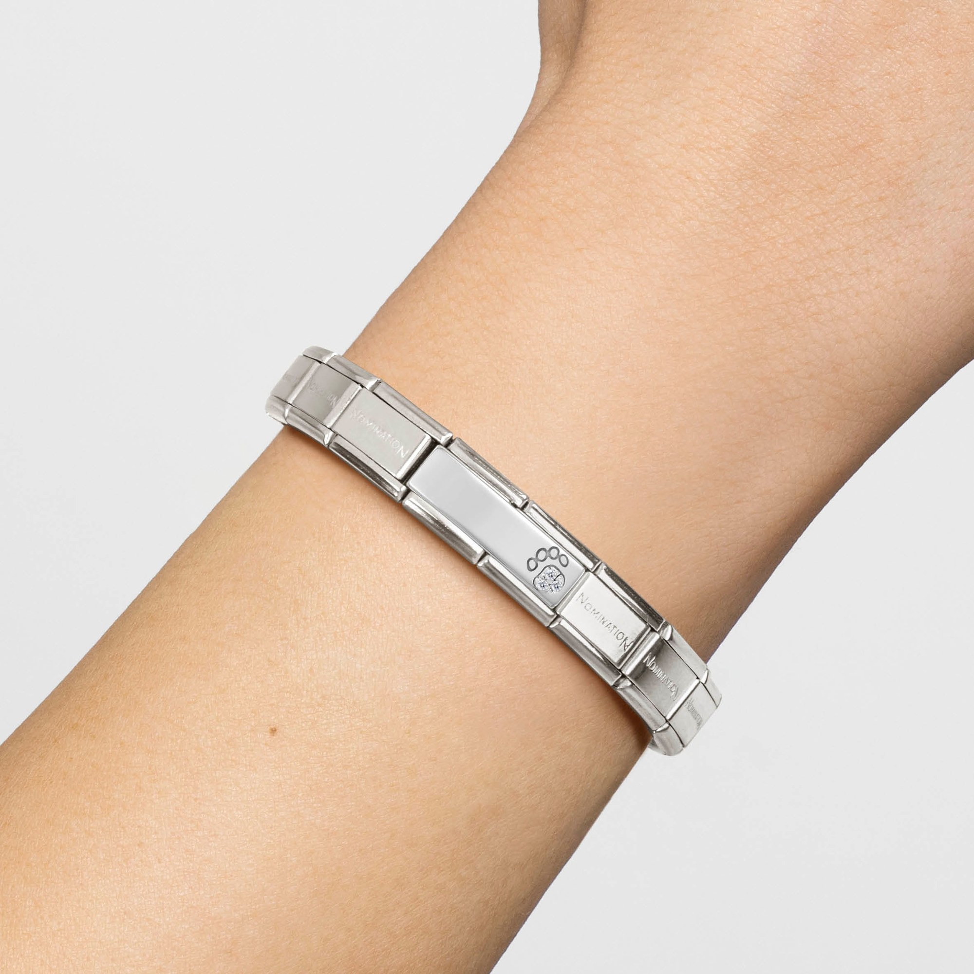 Nomination Composable Classic Double Charm Pfotenabdruck - Edelstahl, Sterling Silber, Zirkonia – Ansicht 2