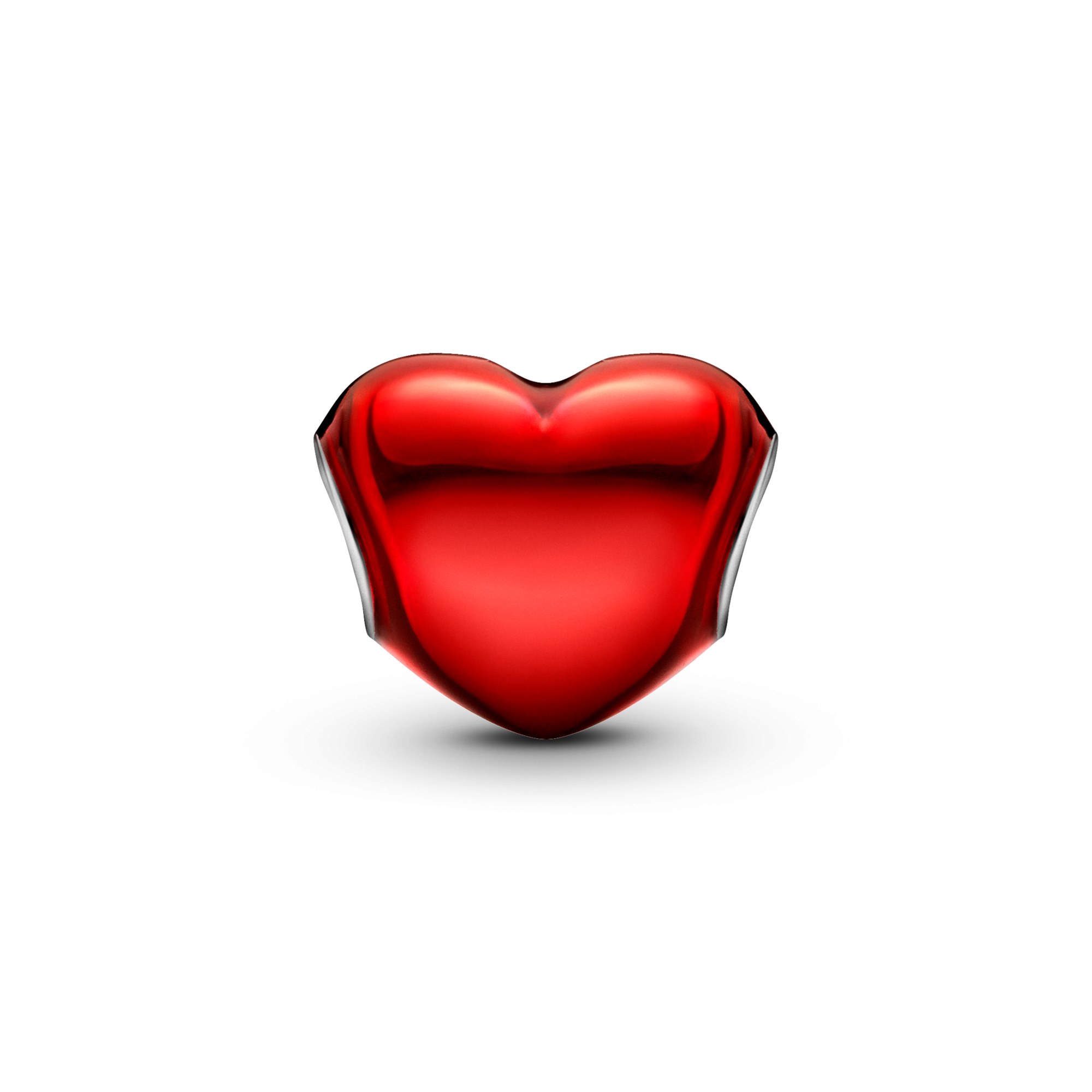 Pandora Metallic Herz Charm ROT - Silber & Emaille – Ansicht 3