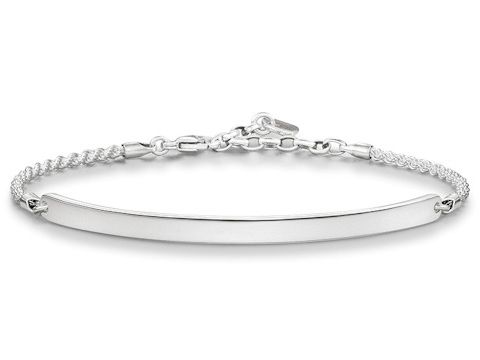 Hochwertiges silbernes Armband von Thomas Sabo, Modell LBA0008-001-12-L18v, mit polierter Oberfläche und einem klassischen Design, verstellbare Länge von 15-18 cm, ideal für jeden Anlass.