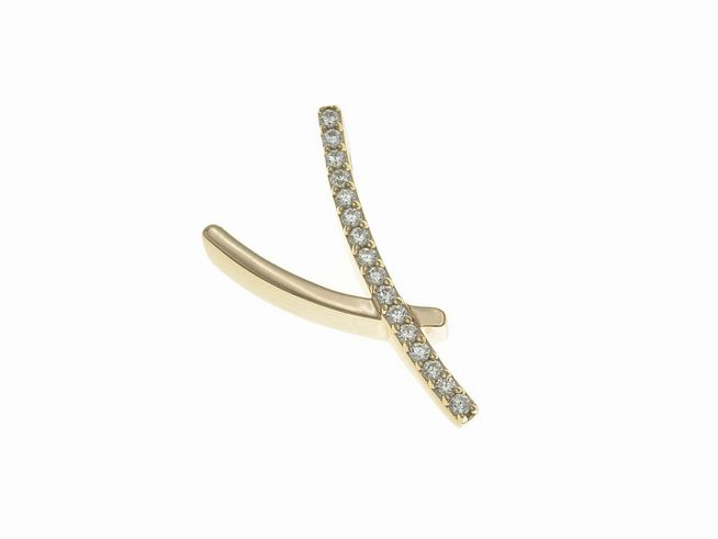 304827-0 Anhänger Sterling Silber Buchstabe Y poliert vergoldet Roségold Zirkonia von Juwelier Harnisch, stilvolles Design mit funkelndem Zirkonia, ideal als Schmuckstück oder Geschenk.