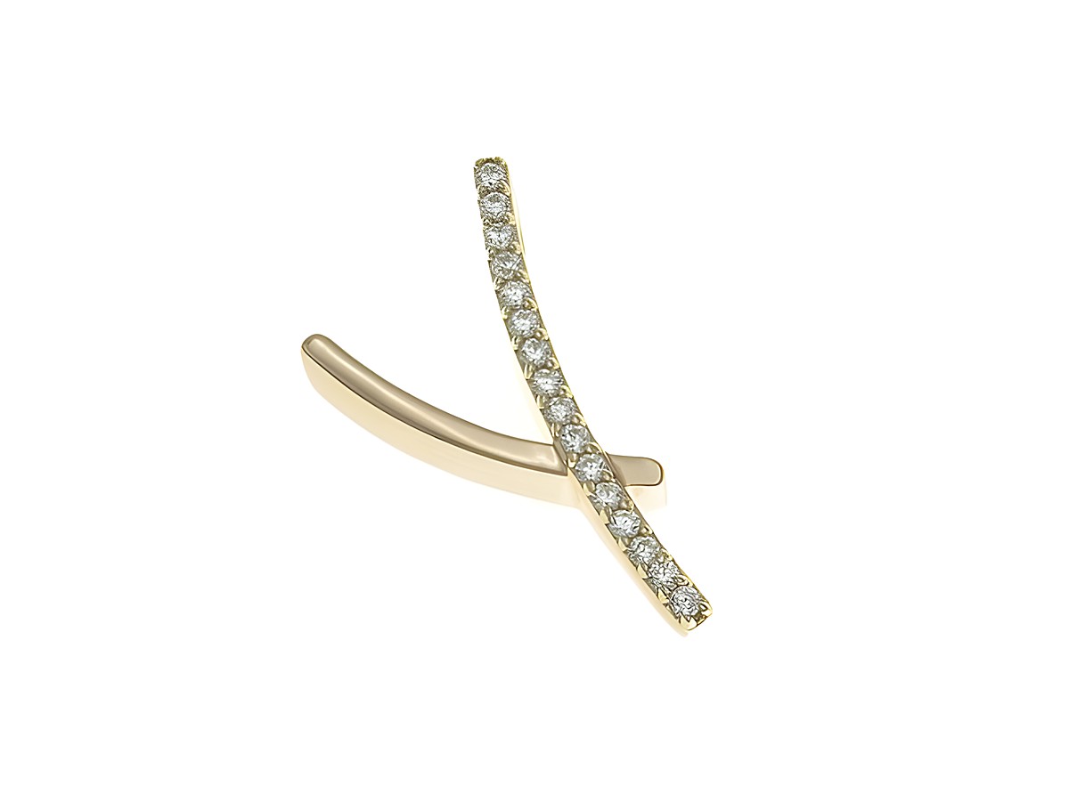 Anhänger Sterling Silber Buchstabe Y poliert vergoldet Roségold Zirkonia von Juwelier Harnisch, stilvolles Design mit funkelndem Zirkonia, ideal als Schmuckstück oder Geschenk.