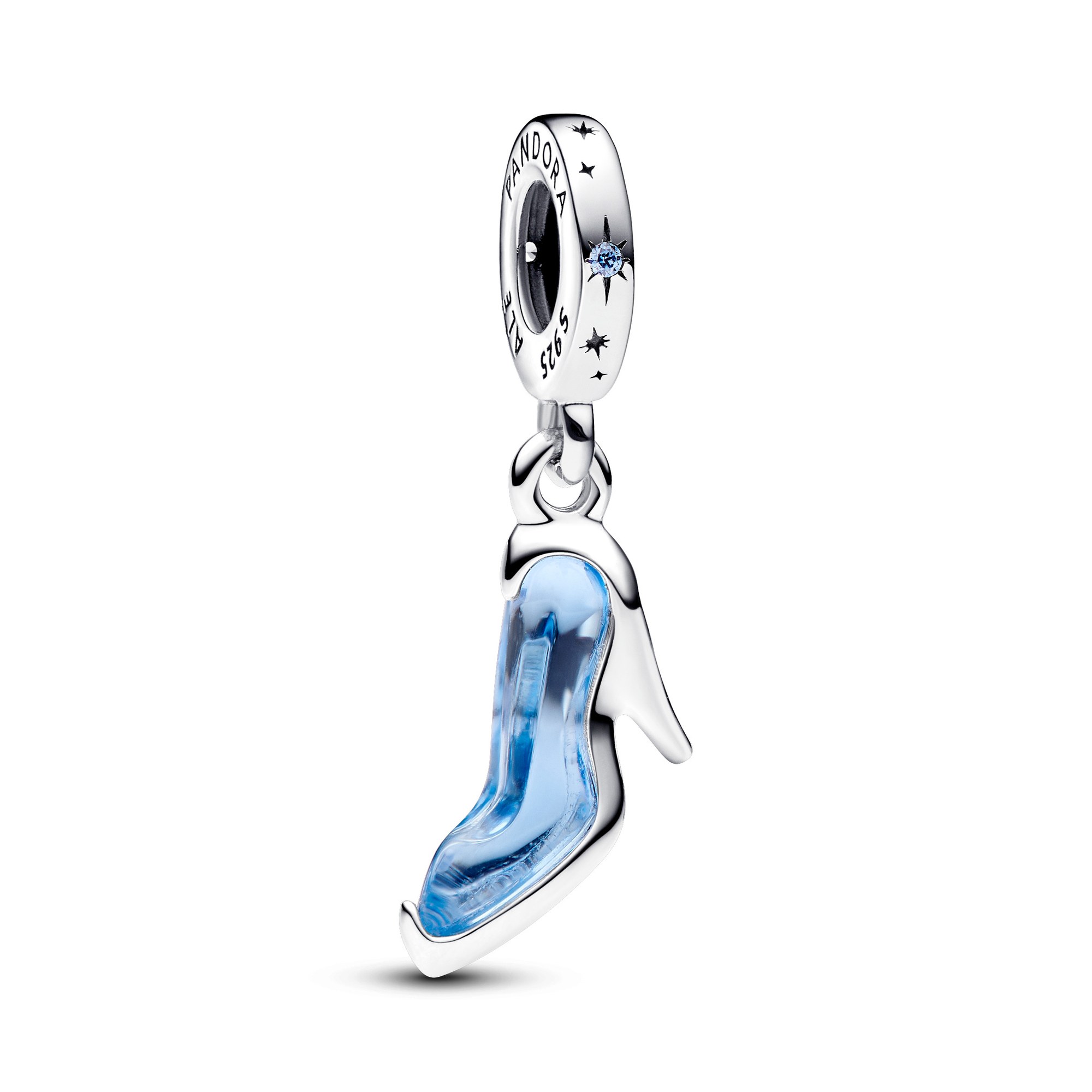 Pandora Disney Cinderellas Glasschuh Charm-Anhänger - Sterling Silber - Zirkonia Blau