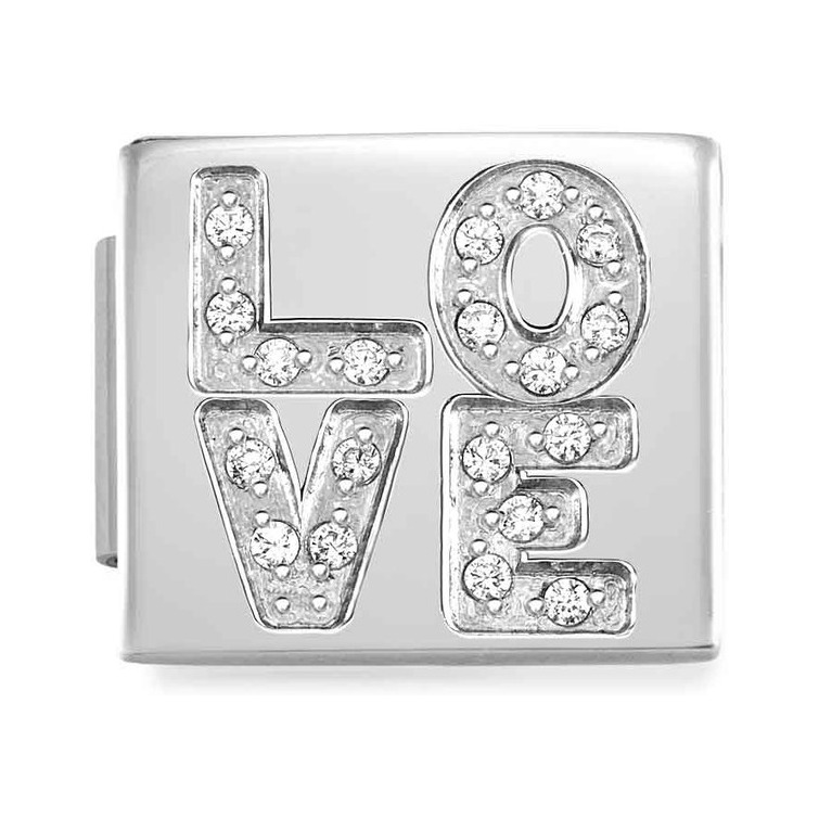Nomination Composable Glam Charm Love - Edelstahl, Zirkonia