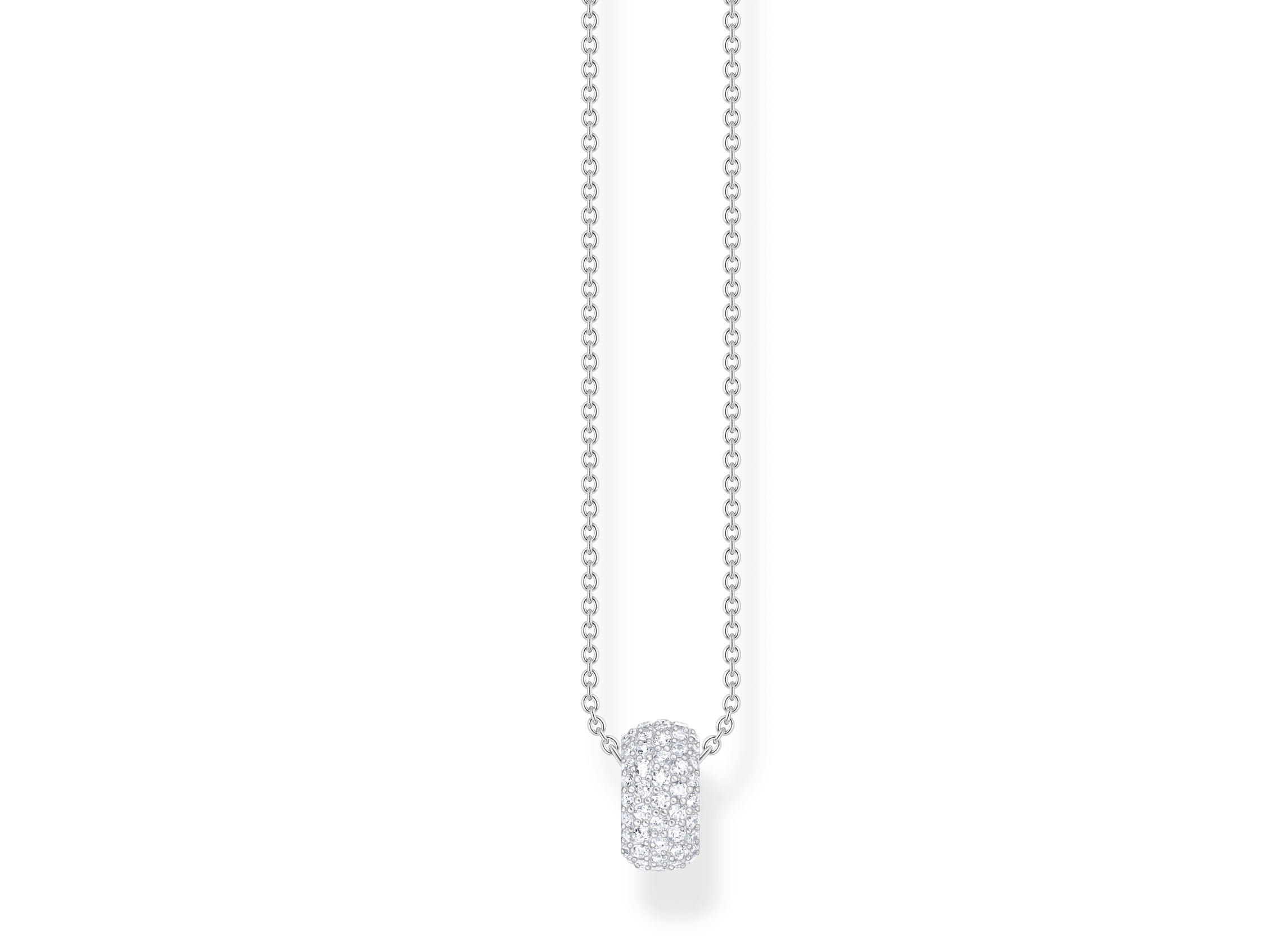 Thomas Sabo KE2278-051-14-L45V SPARKLING WHITE Kette aus Silber mit Zirkonia, in weiß. Elegantes Design mit einem funkelnden Anhänger, verstellbare Länge von 40 bis 45 cm.