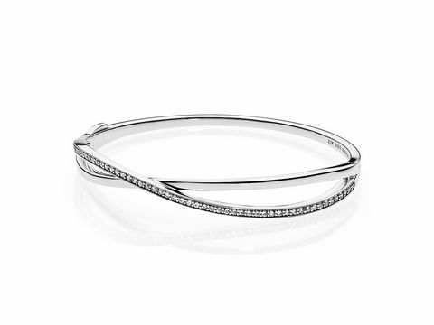 PANDORA - 590533CZ Armreif Verflochten - Silber Armreifen - Zirkonia - 16 cm