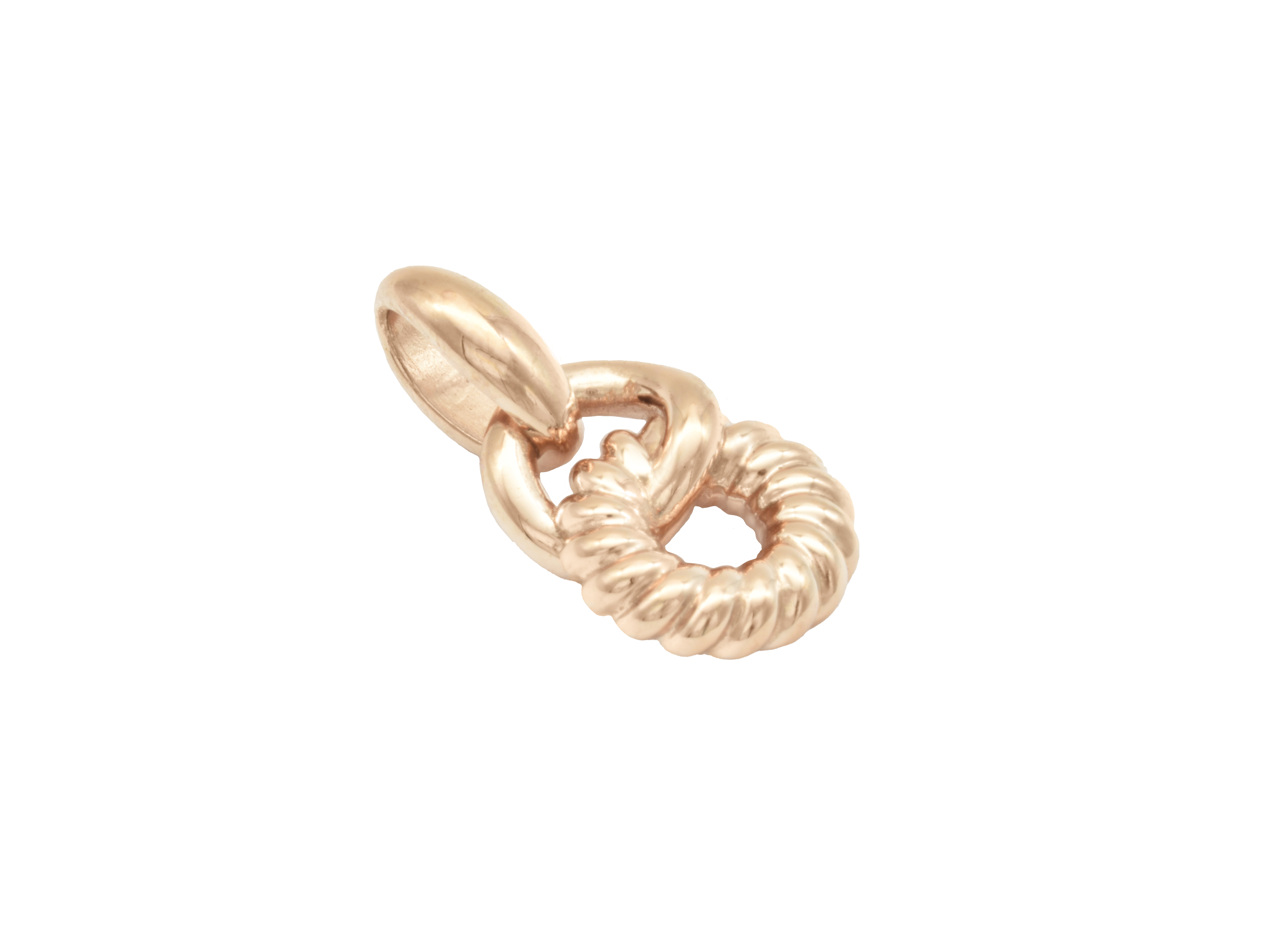 Anhänger Kreis aus Sterling Silber 925, vergoldet in Roségold, poliert. Besonderes Design, ideal als Schmuckstück zum Verlieben, Hersteller Juwelier Harnisch.