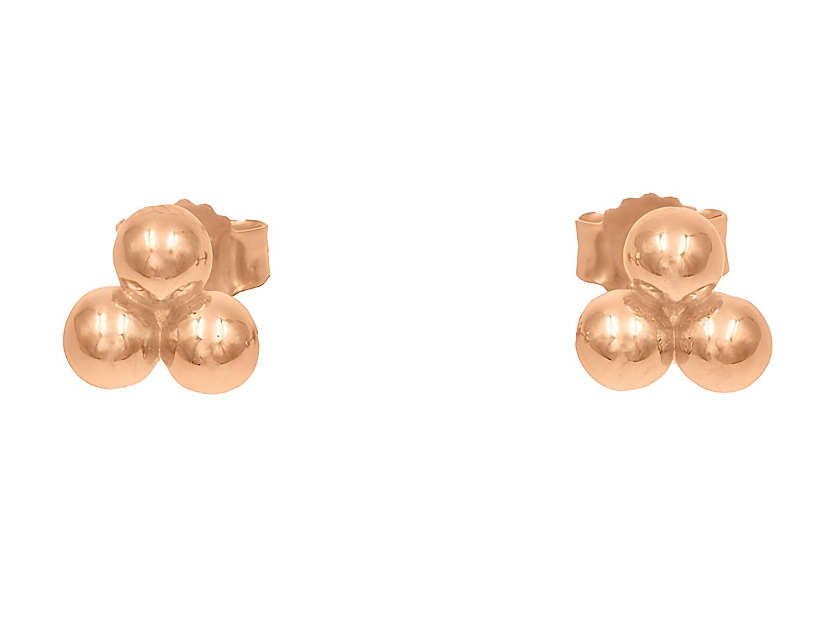 Ohrstecker aus Sterling Silber in Roségold, poliert, mit Kugeldesign ohne Stein, Hersteller Juwelier Harnisch, elegantes und modernes Schmuckstück, ideal für jeden Anlass.