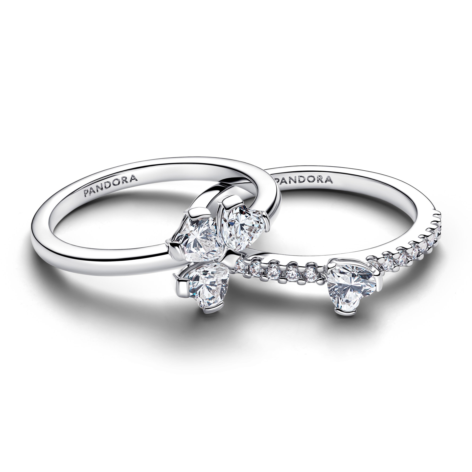 Pandora Funkelndes Glückskleeblatt Teilbarer Ring - Sterling Silber - Zirkonia – Ansicht 2