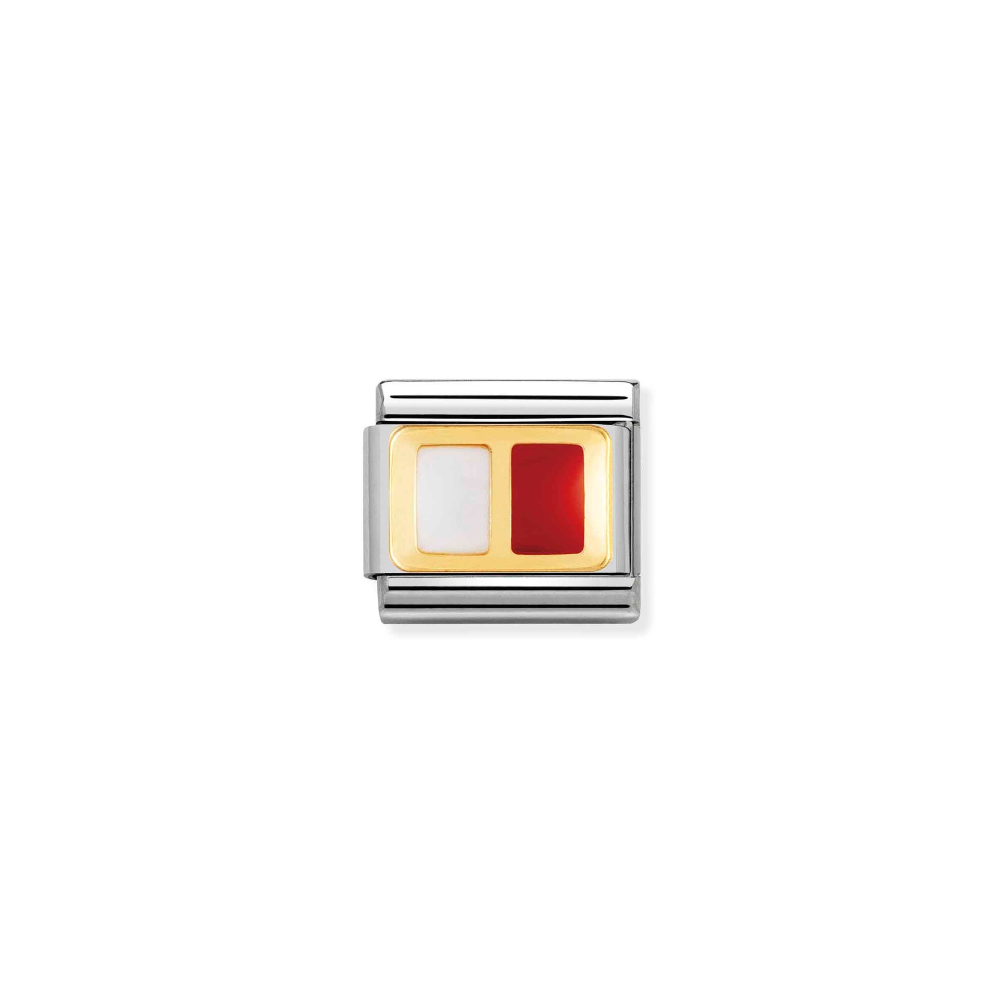 Nomination Composable Classic Charm Flaggenalphabet H - Edelstahl, Gold 750 Gelbgold, Emaille