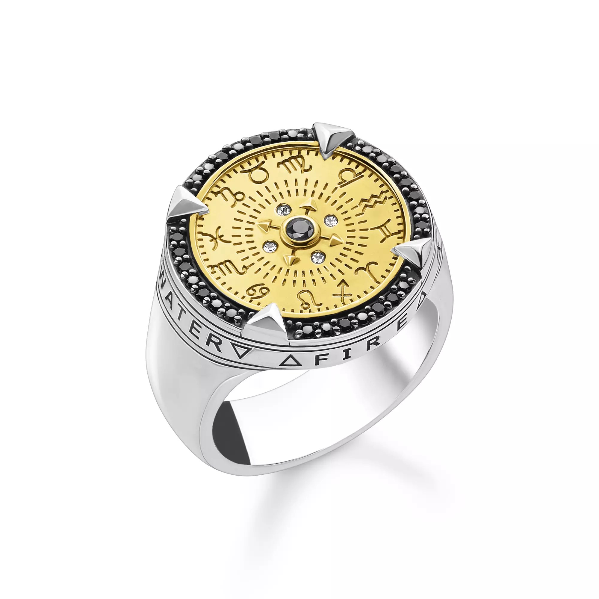 Thomas Sabo Ring Sterling Silber - vergoldet Gelbgold + geschw. + Zirkonia mehrfarbig