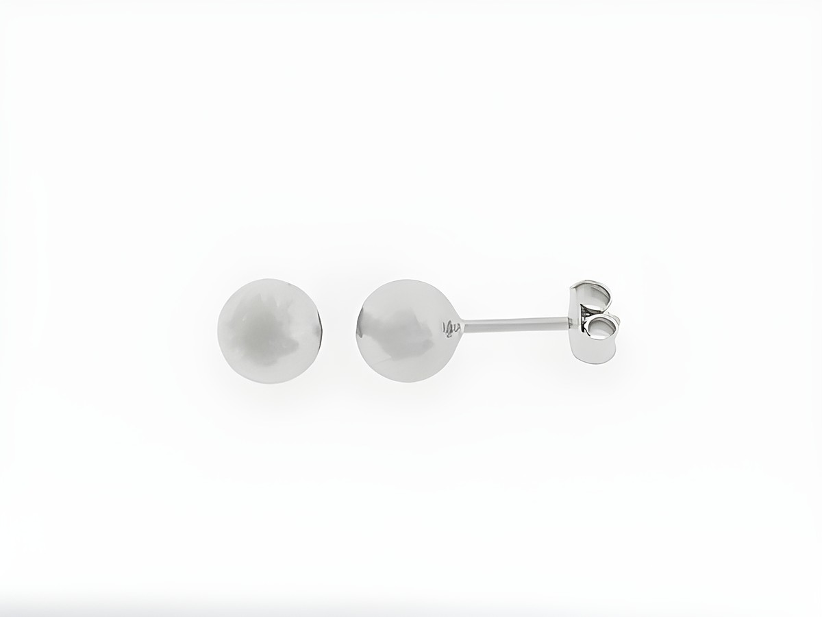 Silber Ohrringe Kugel Silber 6 mm Stecker Hersteller Juwelier Harnisch Ohrstecker ohne Stein, schlichtes elegantes Design für jeden Anlass.