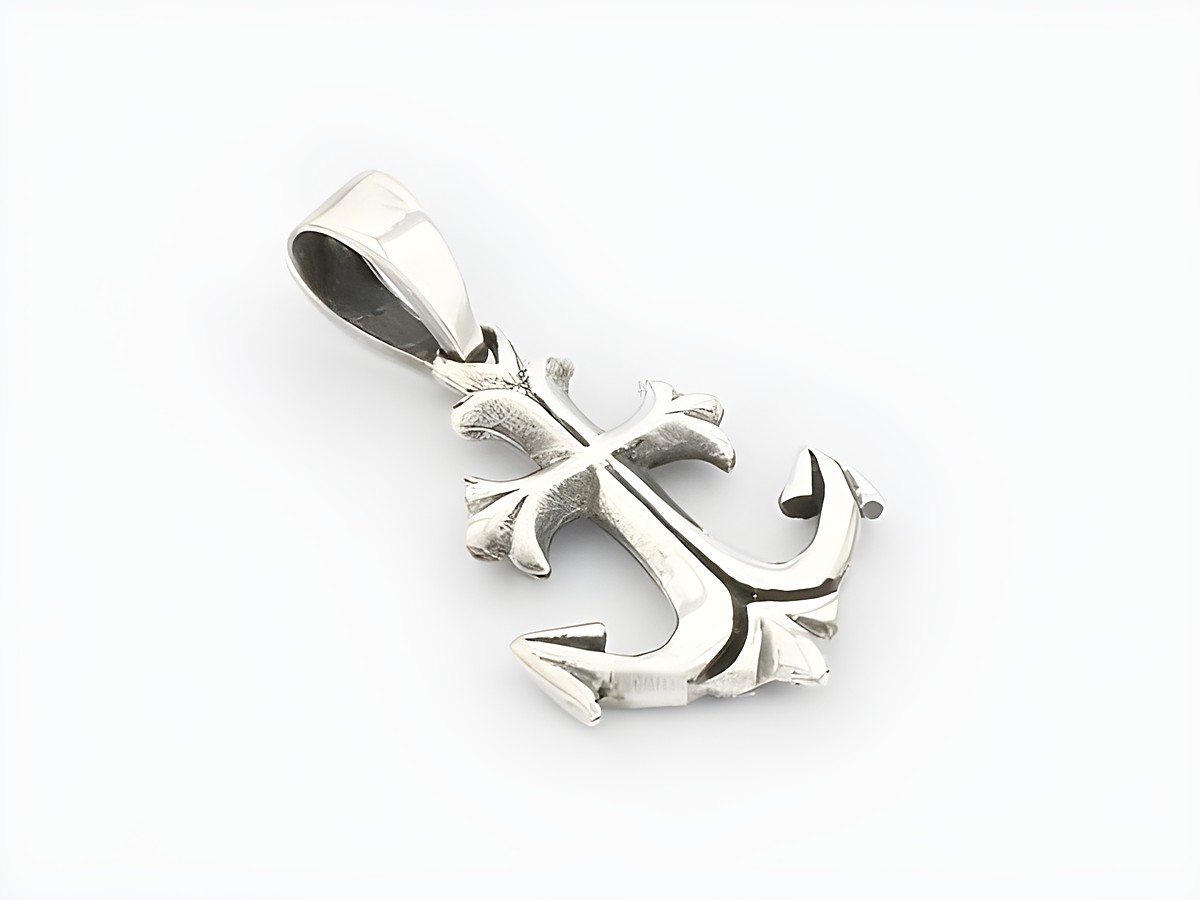 Anhängern in Form eines Ankers aus Sterling Silber, maritimes Design, ideal für Liebhaber der Seefahrt, Hersteller Juwelier Harnisch, hochwertig und stilvoll.