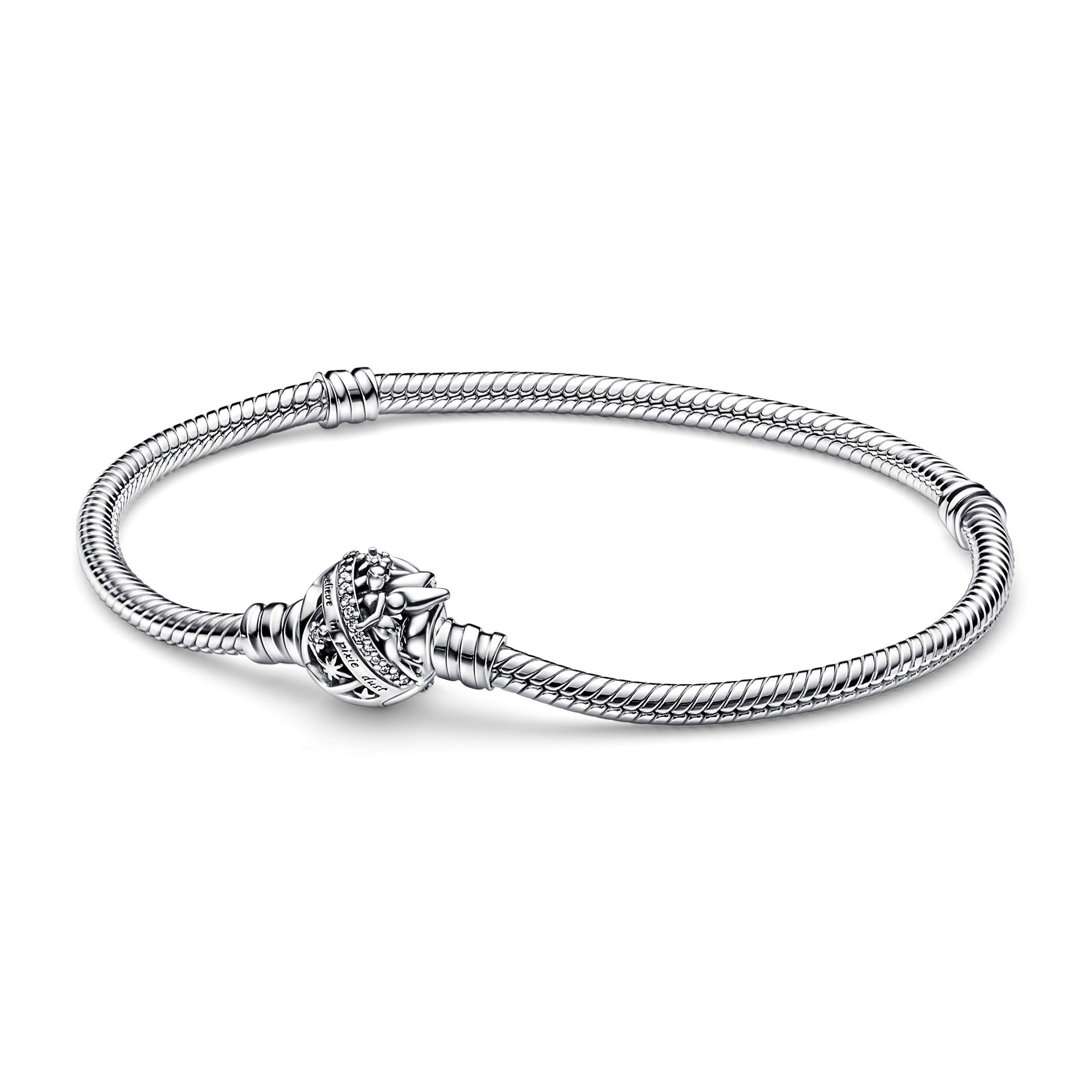 Pandora Disney Tinker Bell Clasp Schlangen-Gliederarmband - Sterling Silber - Zirkonia