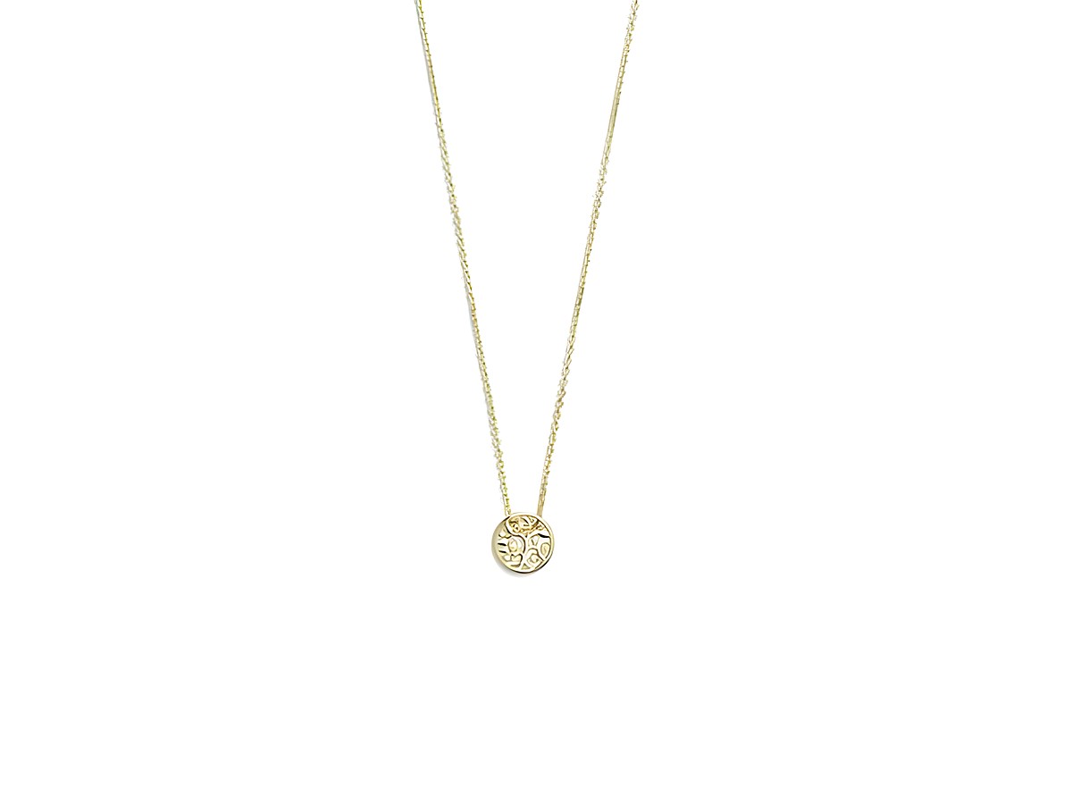Xenox Sterling Silber Kette XS3565G in 40-45 cm mit Lebensbaum-Anhänger in vergoldeter Karreekette aus Gelbgold, elegantes und symbolisches Schmuckstück für jeden Anlass.