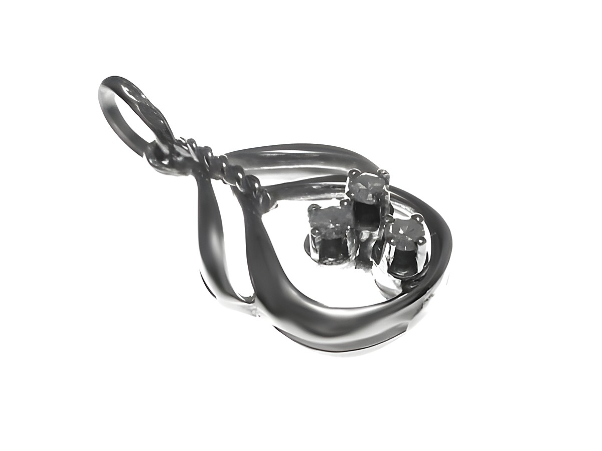Gold Anhänger aus Gold 585 mit drei funkelnden Diamanten 0,075 ct in Weißgold, gefertigt vom Juwelier Harnisch, stilvolles und elegantes Schmuckstück.