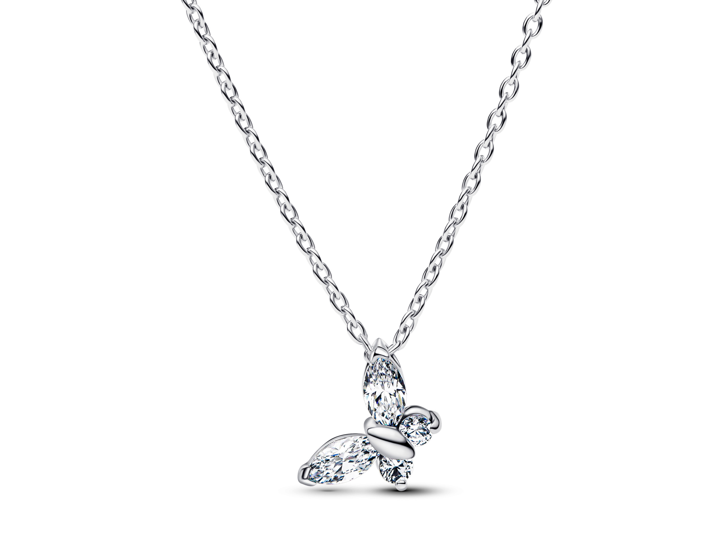 Schmetterling Anhänger Halskette aus Sterling Silber mit Zirkonia, 45 cm lang, elegantes Design und funkelnde Details, ideal für jeden Anlass, von der Marke Pandora.