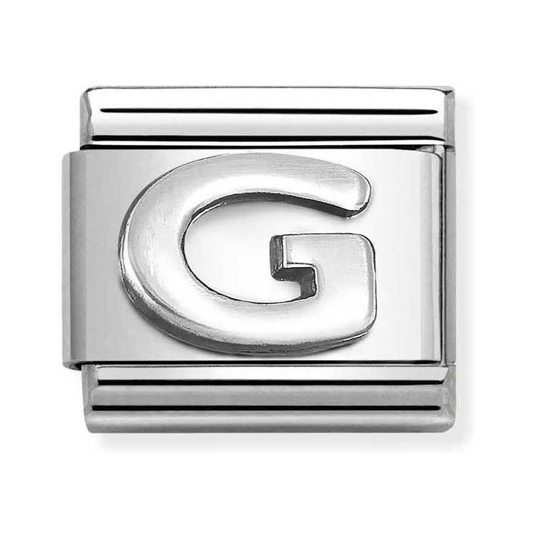 Nomination Composable Classic Charm Buchstabe G - Edelstahl, Sterling Silber oxidiert