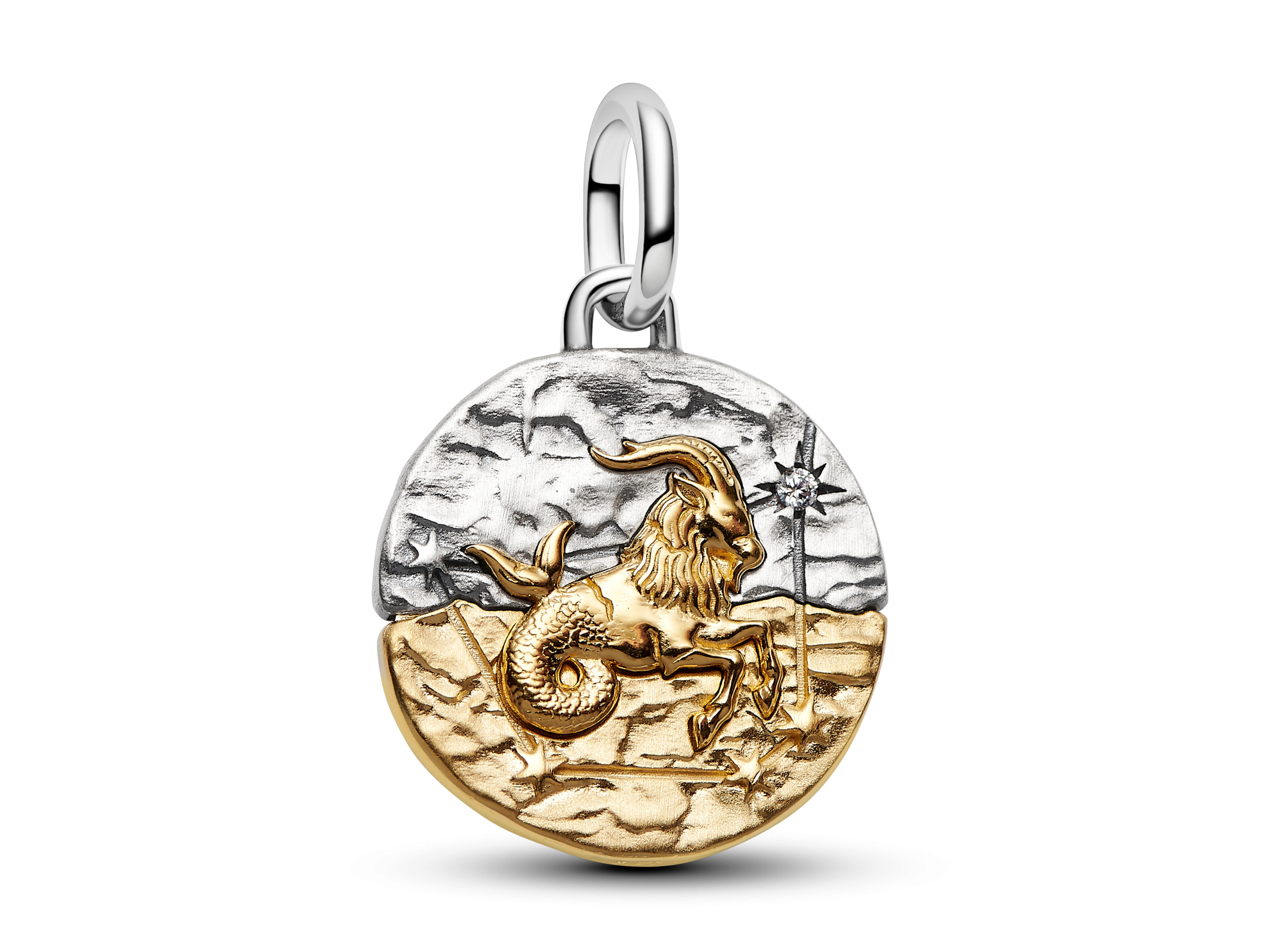 Pandora ME 764987C01 - Sternzeichen Steinbock  - Charm - Sterling Silber & Gelbgold Vergoldung - 16 mm