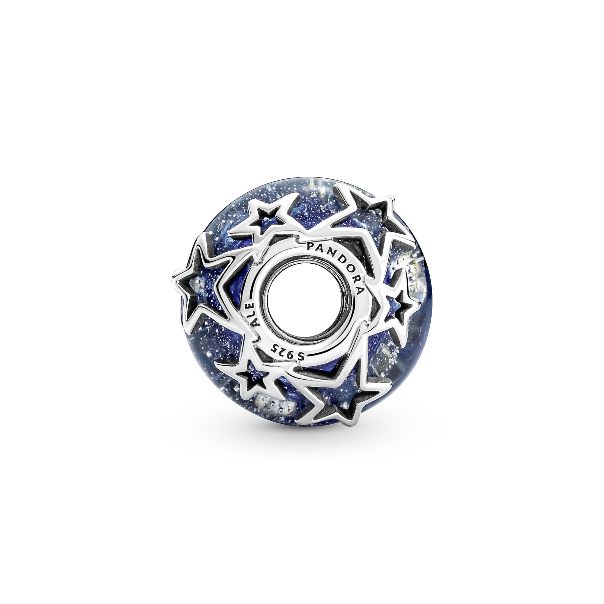 Pandora Charm - Galaxie Blau & Stern Murano Anhänger - Sterling Silber - Kristall - Blau Ansicht 3 – Ansicht 3