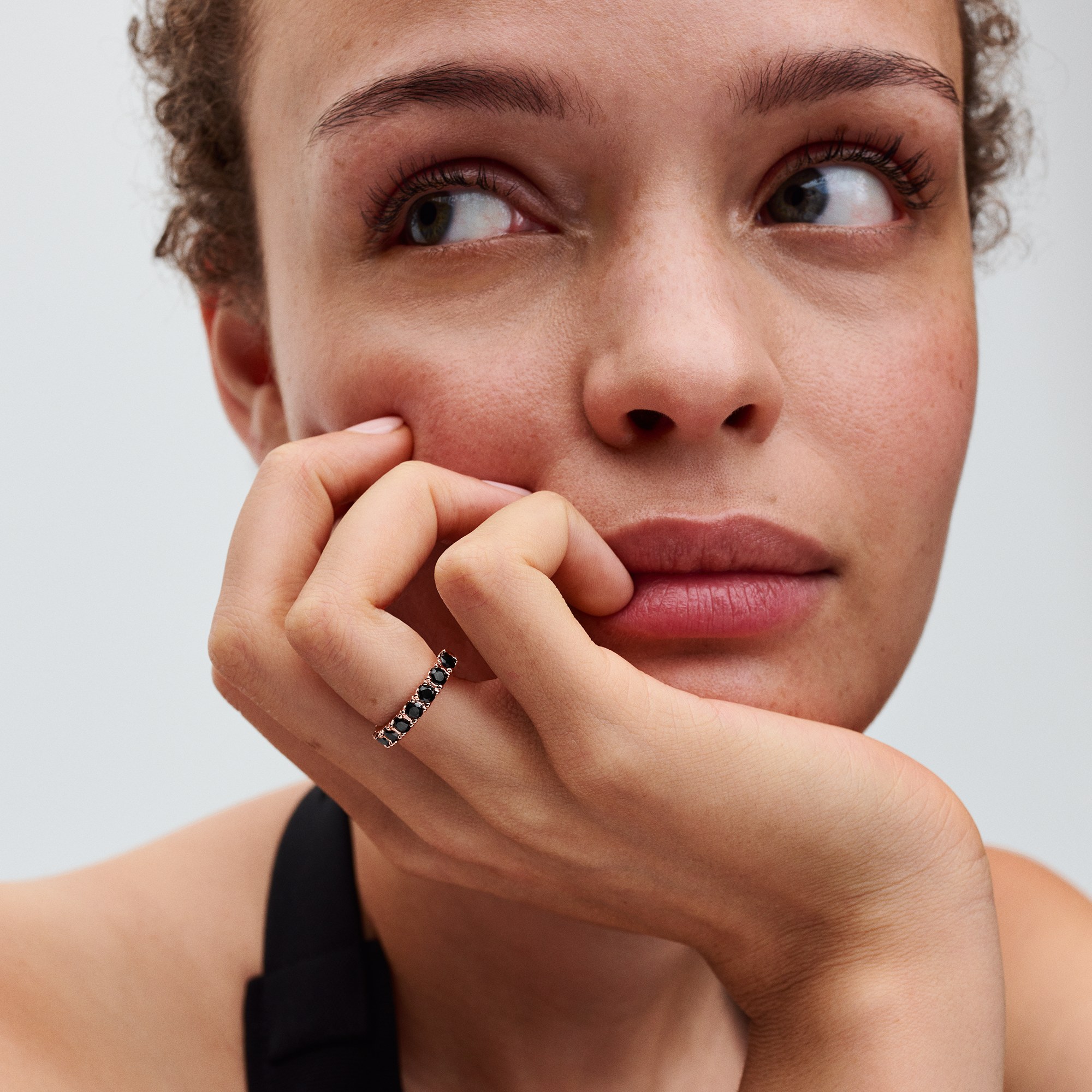 Pandora Schwarze Funkelnde Reihe Ewigkeitsring - Roségold verg. – Ansicht 4