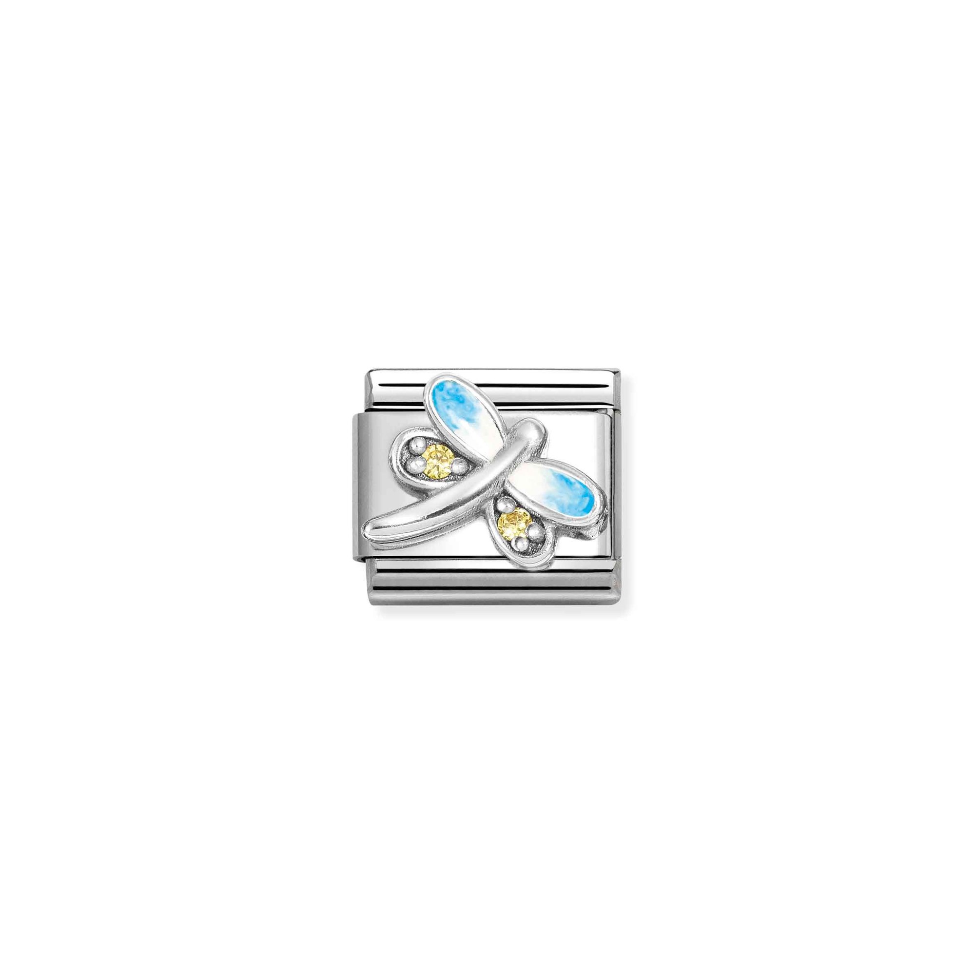 Nomination Composable Classic Charm Libelle - Edelstahl, Sterling Silber, Emaille, Zirkonia