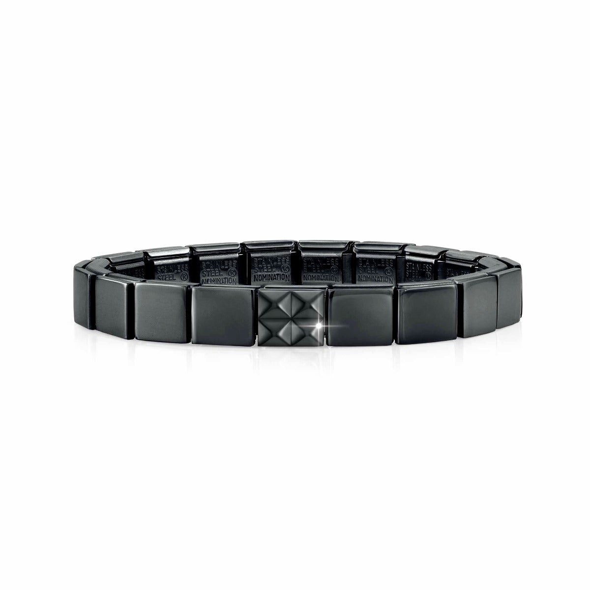 Nomination Classic GLAM Armband Edelstahl Schwarz - 4 small pyramids